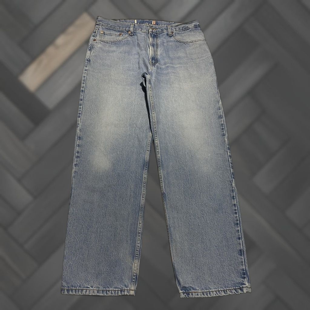 Levi's VINTAGE Levi's Jeans Men's 550 38x32 Blue Relaxed Fit Denim 100% Cotton Made in Brazil Mens Straight Pockets Logo Leather Patch Red Tab 550™ Trending Size US 38 / EU 54 - 1 Thumbnail