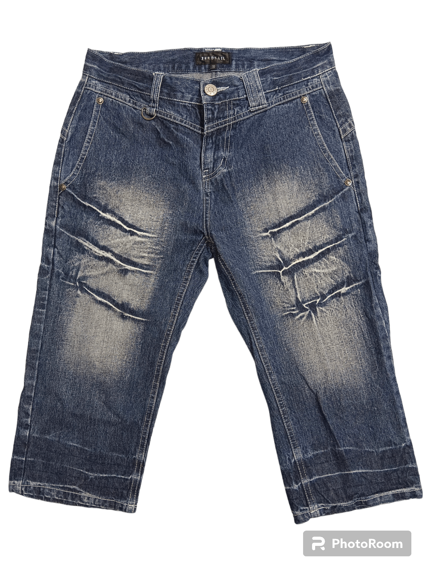 image of Lowbox zerosail Thunder Whiskers 3 Quarter Pants in Blue Denim, Men's (Size 29)