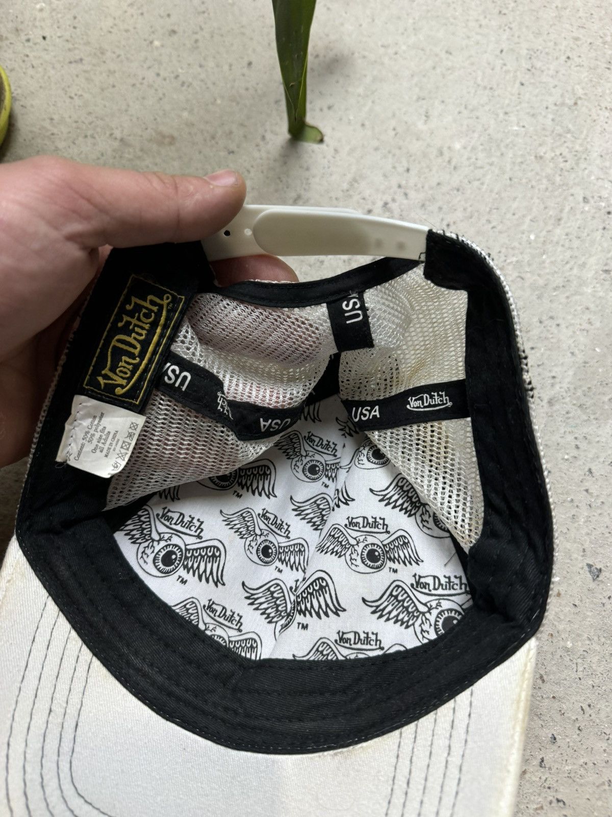 Japanese Brand × Vintage Vintage Y2K Von Dutch Faded Embroidered Logo Tracker Cap Size ONE SIZE - 8 Thumbnail
