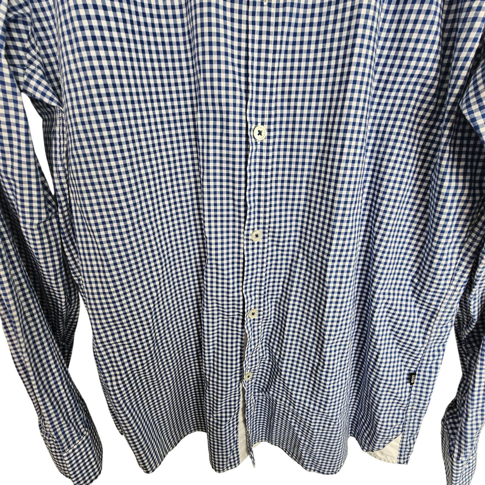 Hugo Boss Boss Hugo Boss Checker Gingham Dress Shirt Sz L Regular Fit Size US L / EU 52-54 / 3 - 3 Thumbnail