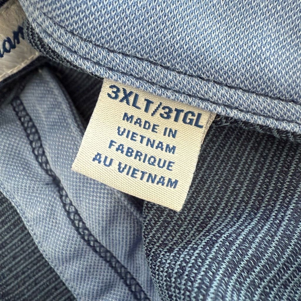 Tommy Bahama Tommy Bahama Blue Micro Stripe Long Sleeve Polo Shirt 3XL Ta Size US XXL / EU 58 / 5 - 8 Thumbnail
