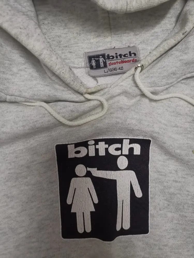 Girl Skateboards Vintage 90s Bitch Skateboards Logo Hoodie Sleeve Print Boxy Size US L / EU 52-54 / 3 - 2 Thumbnail