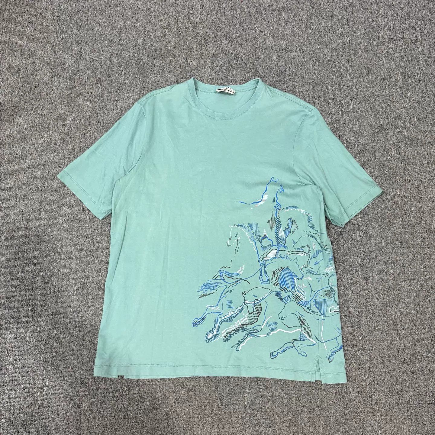 Hermes Hermes Horse Gallop Print Short Tee XL 99 New Size XL / US 12-14 / IT 48-50 - 1 Thumbnail