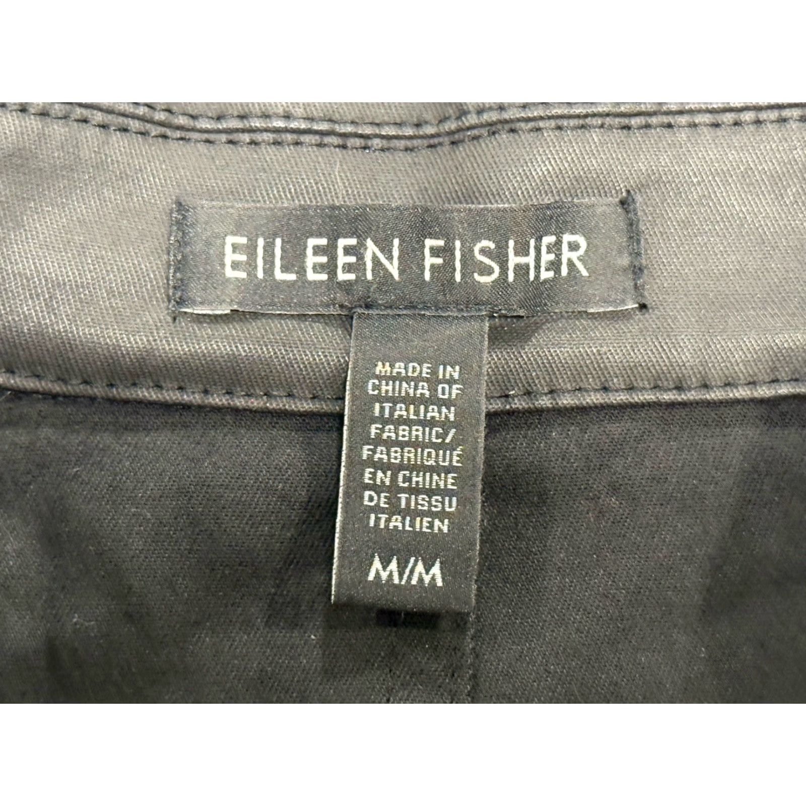 Eileen Fisher EILEEN FISHER Jacket Women Sz M Black Waxed Two Tone Biker Moto Size M / US 6-8 / IT 42-44 - 5 Thumbnail