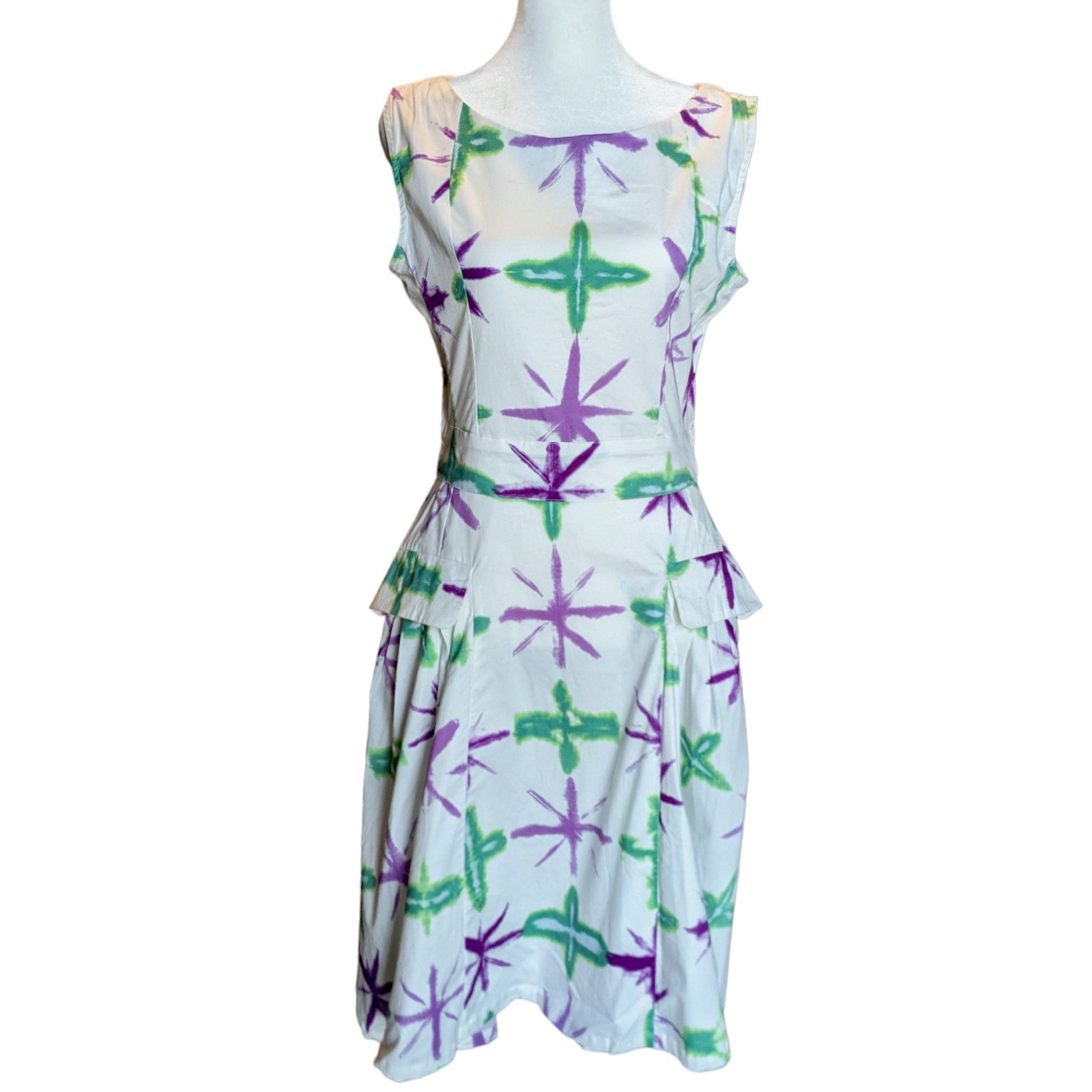 image of Samantha Sung NWT Snow Flake Tie Dye Devon Dress Small in Purple, Women's