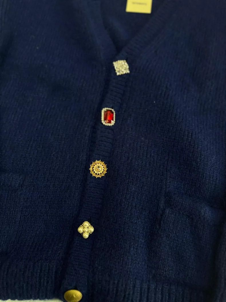 Vetements Vetements 22 blue open-front gem sweater Size US M / EU 48-50 / 2 - 3 Thumbnail