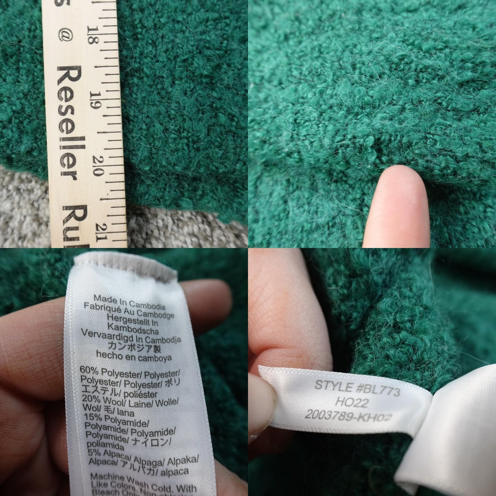 J.Crew J.CREW Sweater Womens M Green Alpaca Wool Blend Roll Neck Chunky Pullover Cozy Knit Mock Neck Long Sleeve Casual Winter Size M / US 6-8 / IT 42-44 - 8 Thumbnail