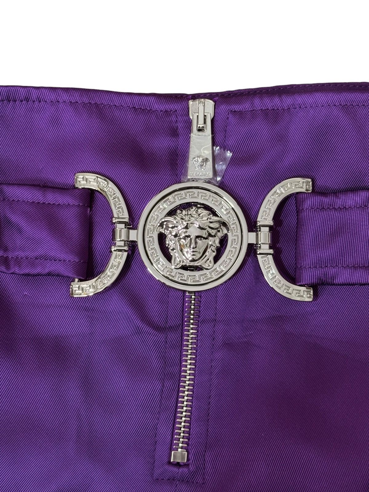 Versace Versace Purple Viscose Skirt Medusa Zip Made in Italy Size 34" / US 12 / IT 48 - 4 Thumbnail