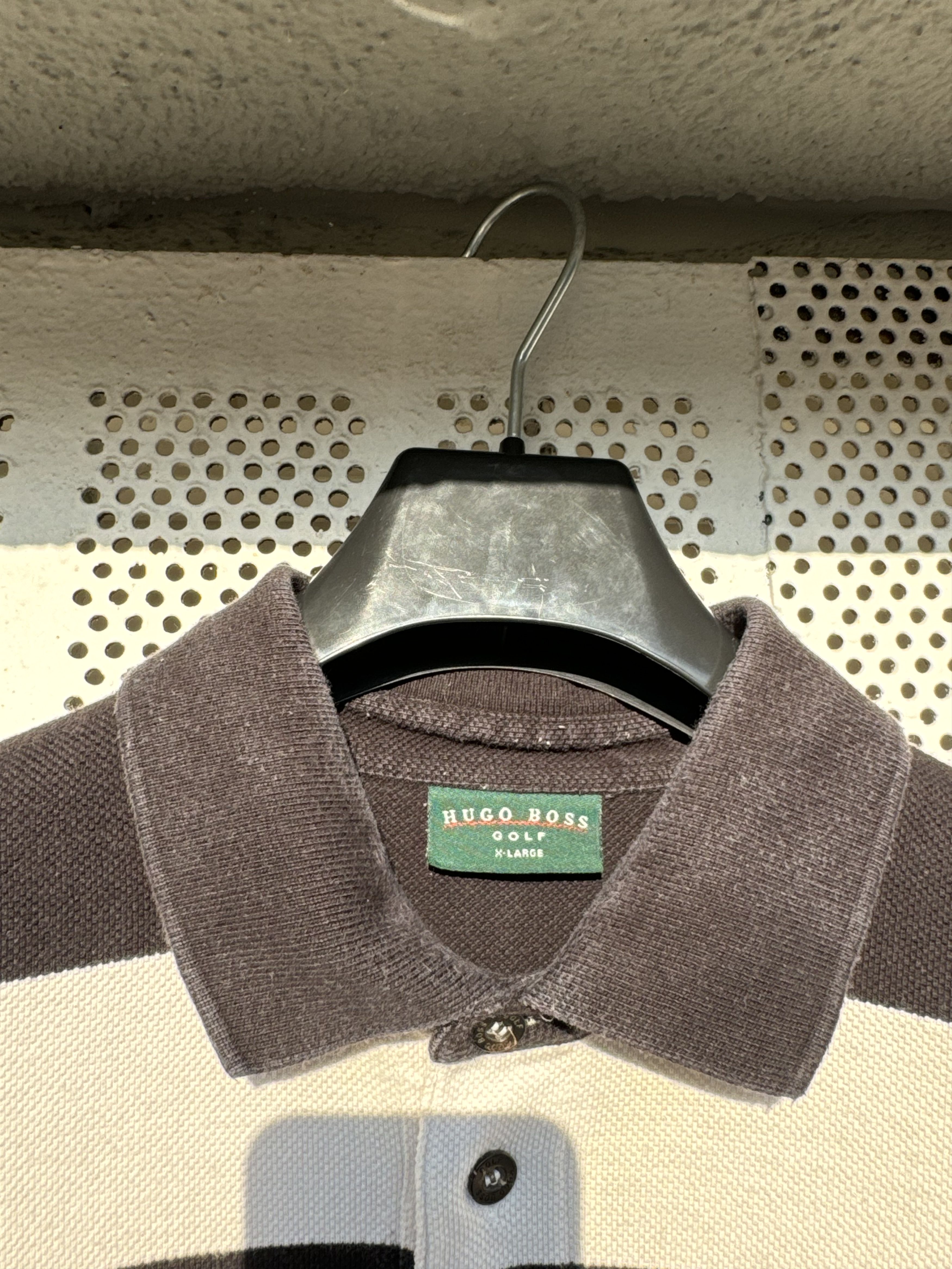 Hugo Boss Vintage Hugo Boss Golf Big Logo Longsleeve Rugby Polo Size US XL / EU 56 / 4 - 5 Thumbnail