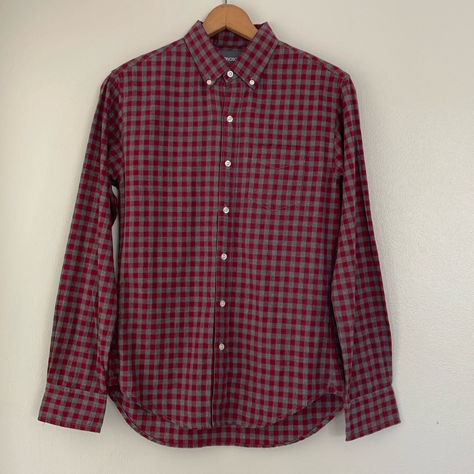 Bonobos Bonobos Slim Fit Plaid Flannel Long Sleeve Shirt Red Gray S Size US S / EU 44-46 / 1 - 1 Thumbnail