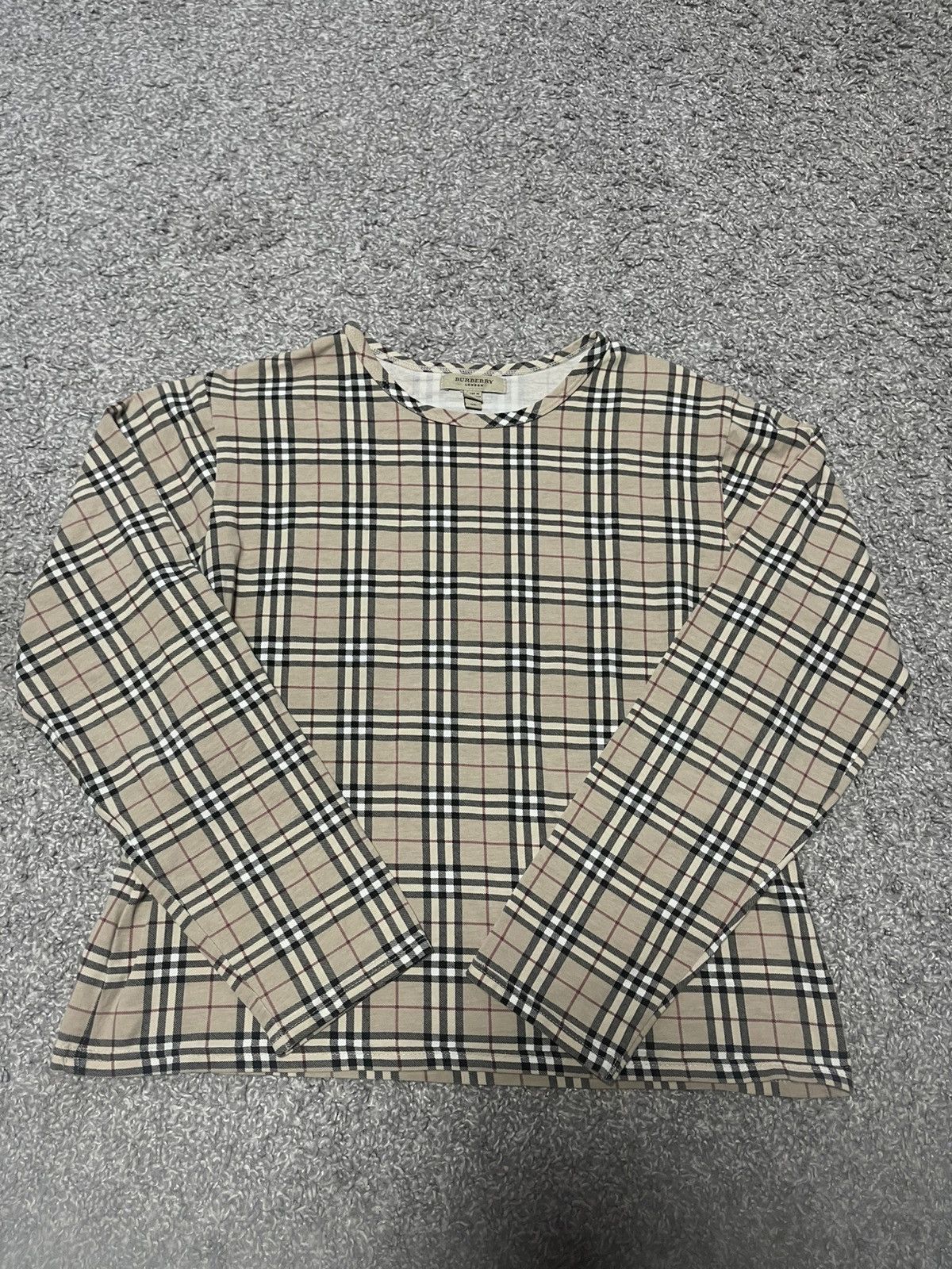 Burberry Burberry London Nova Check Crew Neck Long Sleeve Beige M Size M / US 6-8 / IT 42-44 - 1 Thumbnail