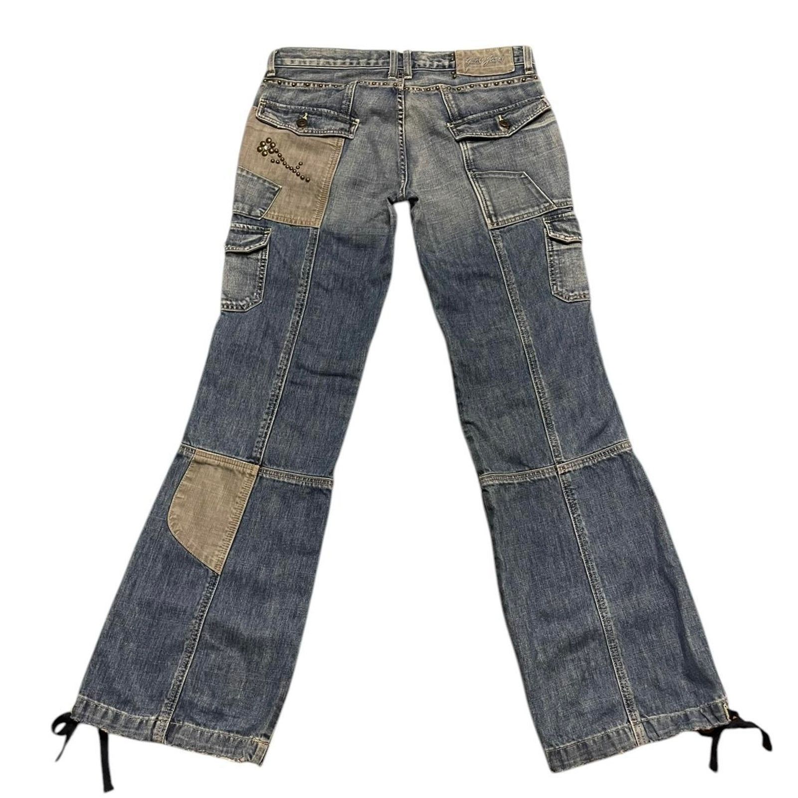 Guess RARE VTG Y2K Guess Patchwork denim flare cargo pants Size 30 Size 30" / US 8 / IT 44 - 2 Thumbnail