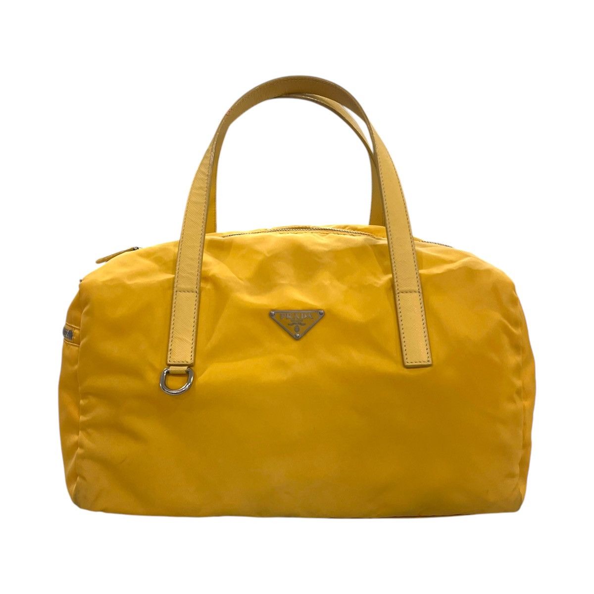 Prada Tessuto Nylon Top Handle Boston Bag in Yellow, Women's