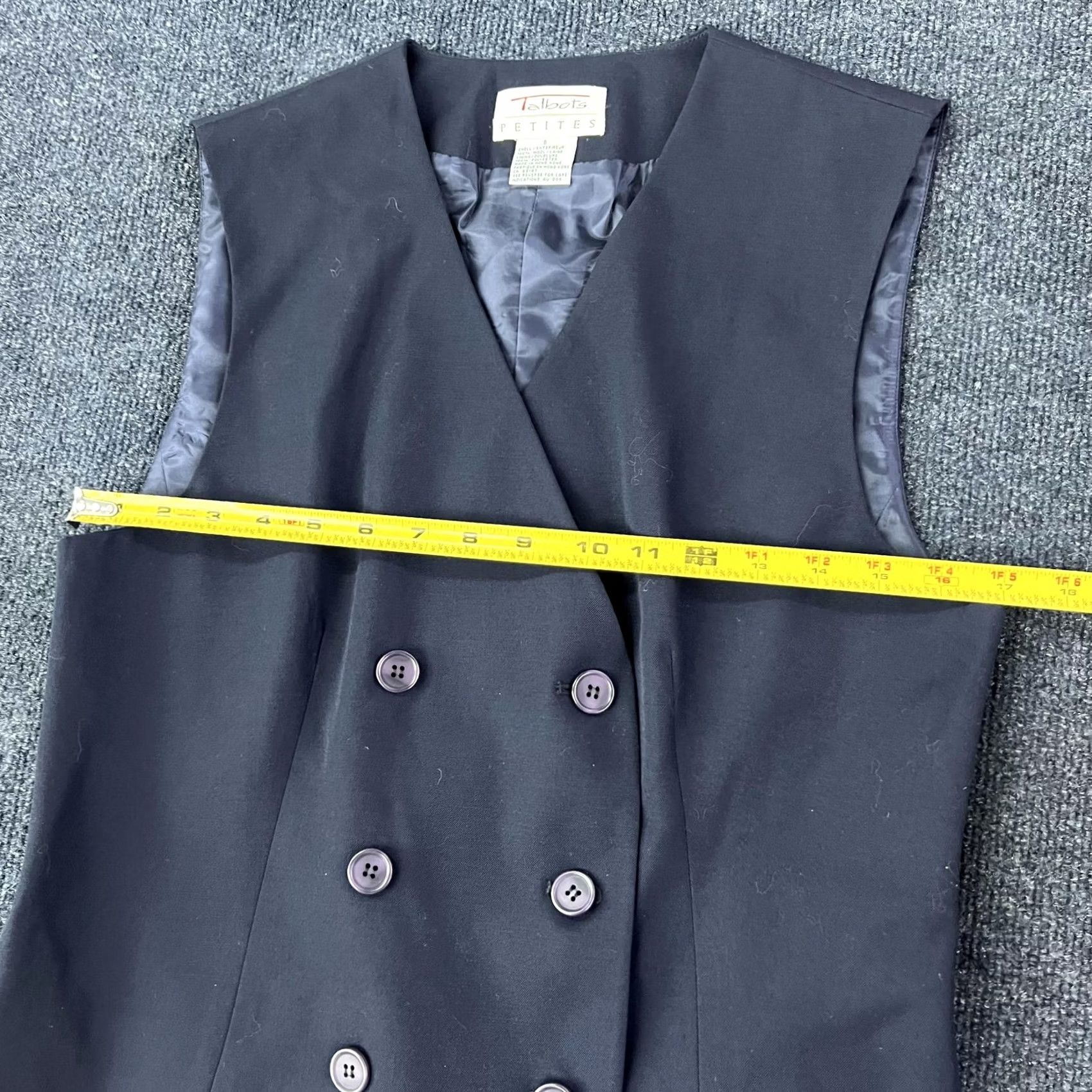 Talbots VINTAGE Talbots Vest Womens 8P Navy Wool Double Breasted Lined Career Office Vest Shirt Size M / US 6-8 / IT 42-44 - 4 Thumbnail