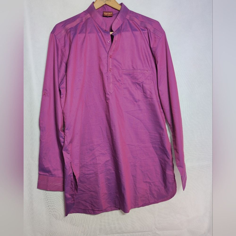 Vintage Vintage Con-Cave Men's Purple/Pink Kurta Sz 44 Size US L / EU 52-54 / 3 - 2 Thumbnail