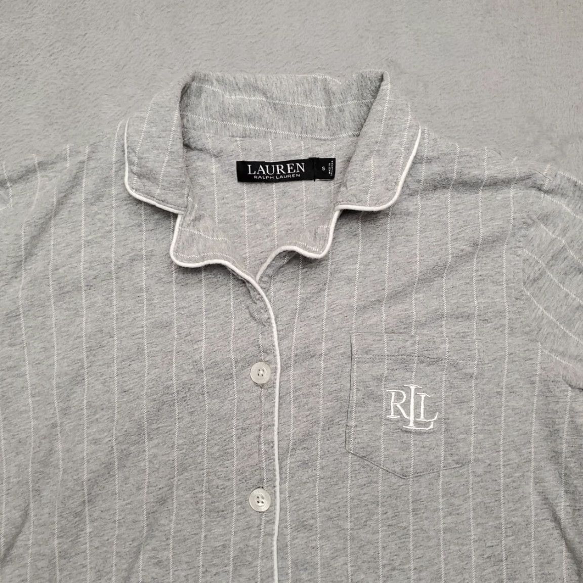 Ralph Lauren Lauren Ralph Lauren Shirt Women Small Gray Stripe Baseball Jersey 3/4 Sleeve Size S / US 4 / IT 40 - 3 Thumbnail
