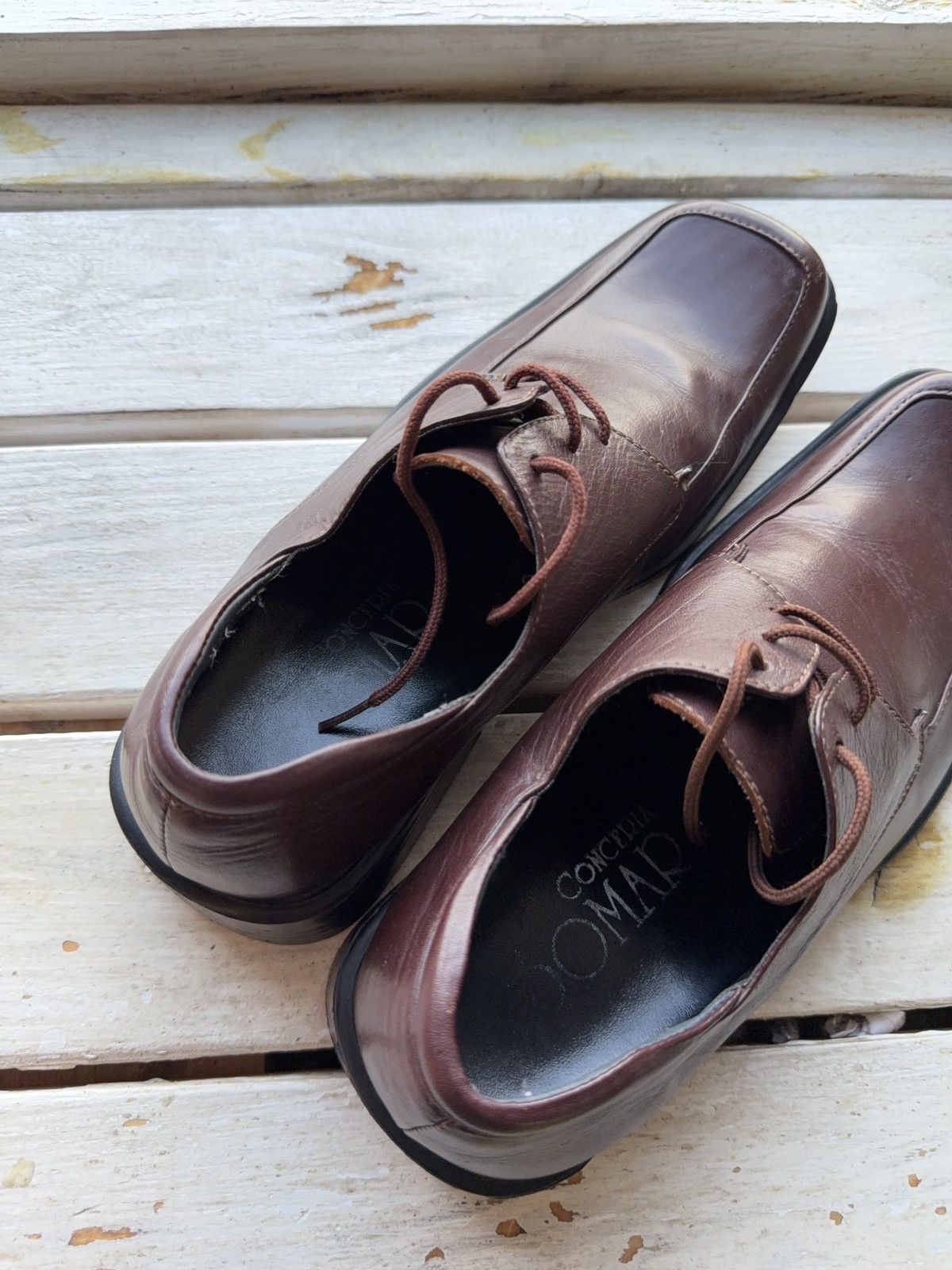 Other Concept by Domar Brown Square Toe Derby Shoes US8,5 EU41,5 Size US 8.5 / EU 41-42 - 11 Thumbnail