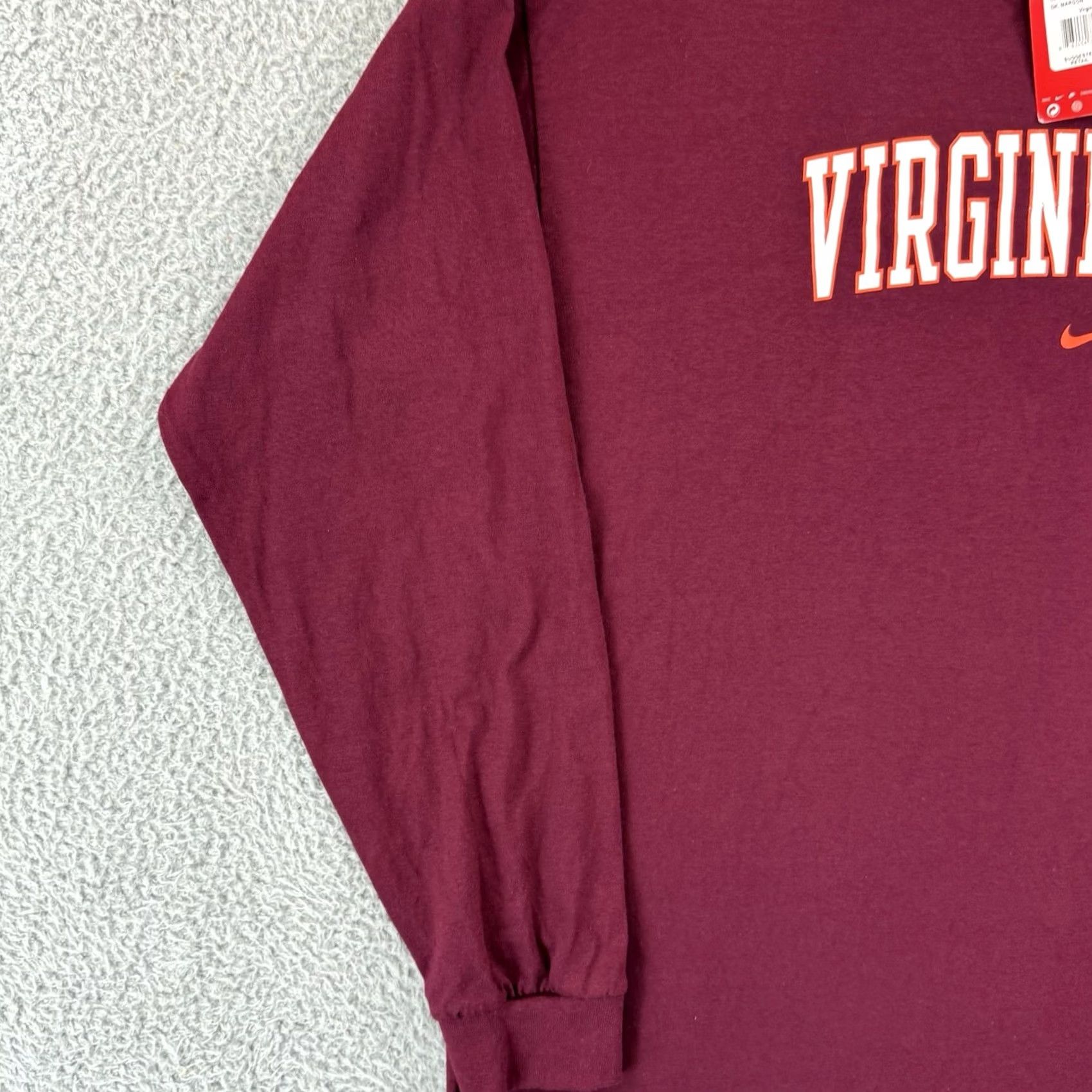 Nike VINTAGE Nike Virginia Tech Hokies Shirt Men XL 90s Long Sleeve Center Swoosh Red NCAA College USA Football Size US XL / EU 56 / 4 - 4 Thumbnail