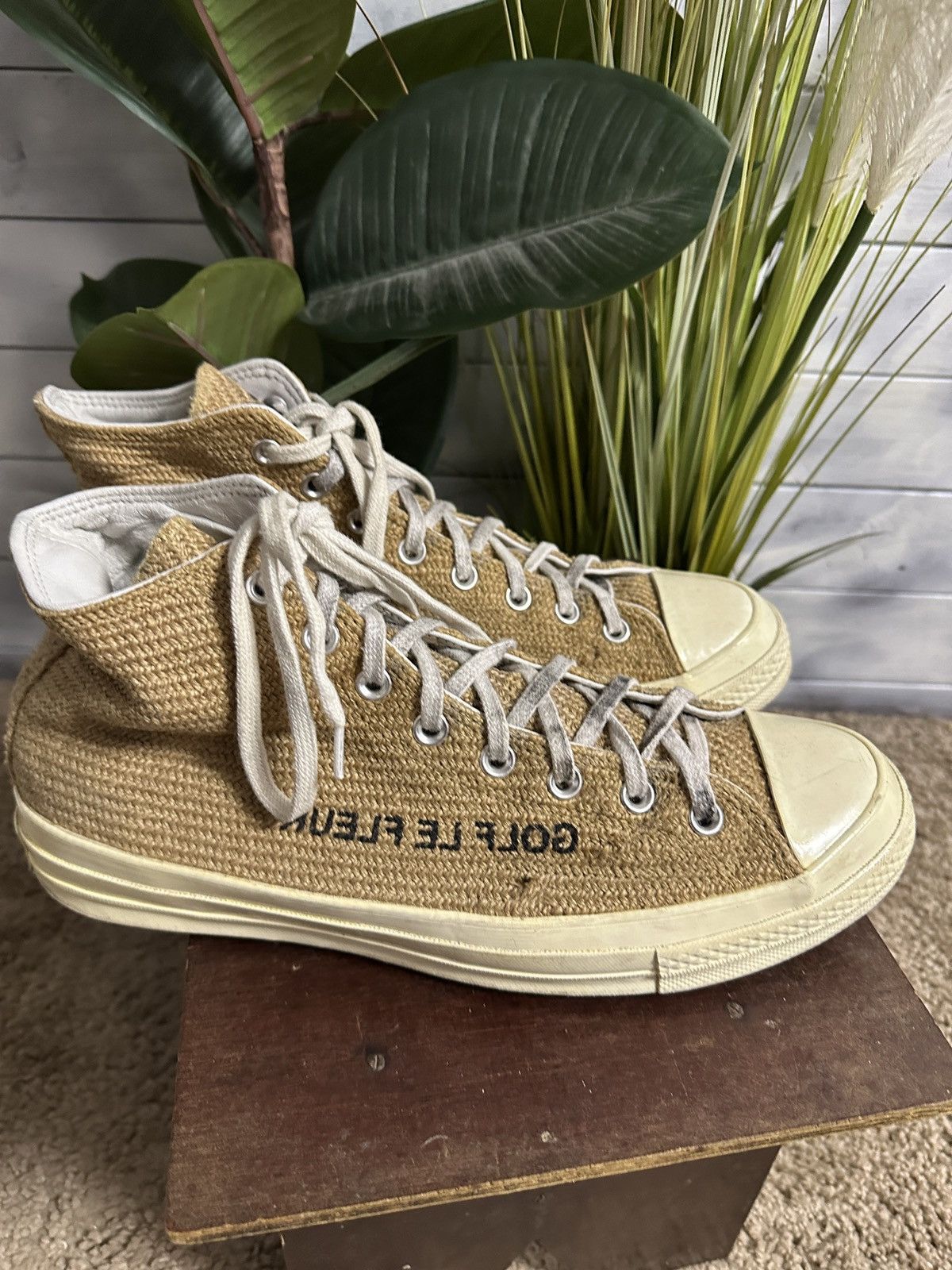 Converse × Golf le Fleur Rare Hi Top Sneaker Gold Le Fleur x Converae Size 45(11) Size US 11 / EU 44 - 2 Thumbnail