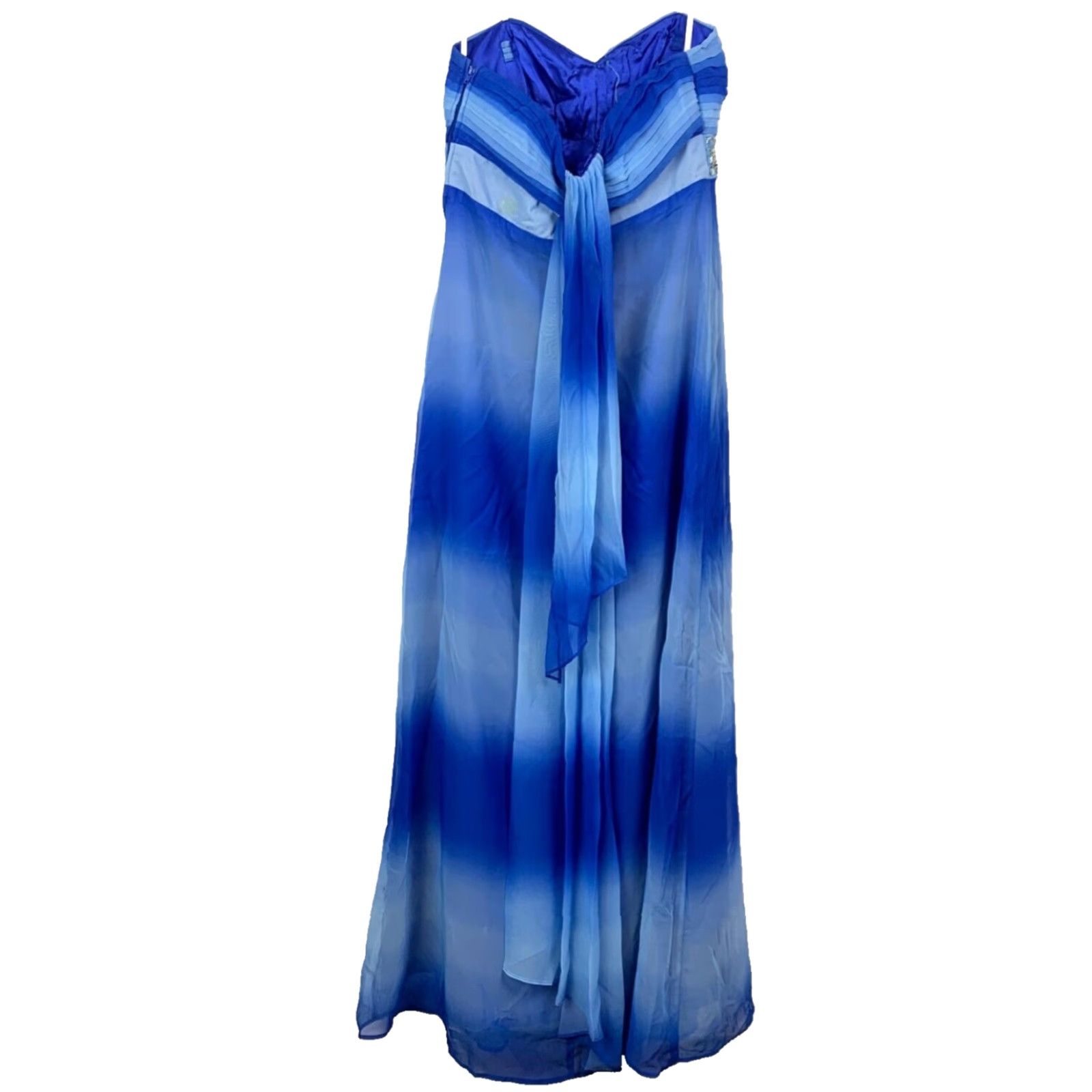Vintage VINTAGE B. Darlin Maxi Prom Dress Blue 7/8 Y2K Eveningwear Long Formal Size M / US 6-8 / IT 42-44 - 4 Thumbnail