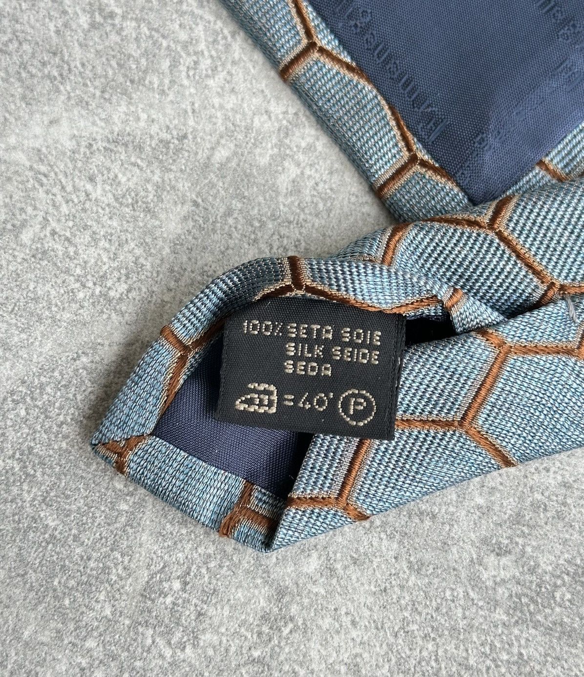 Ermenegildo Zegna Vintage Ermenegildo Zegna Silk Tie Blue Geometric Italy Size ONE SIZE - 8 Thumbnail