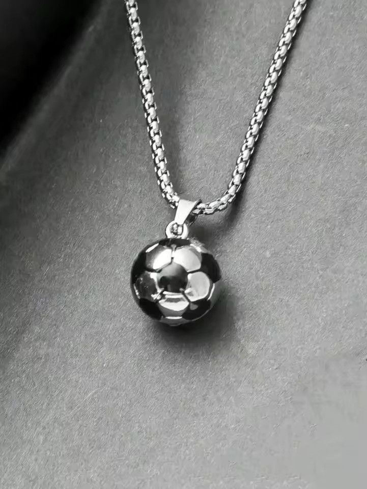Jewelry 3D Soccer Ball Pendant Necklace Size ONE SIZE - 1 Thumbnail