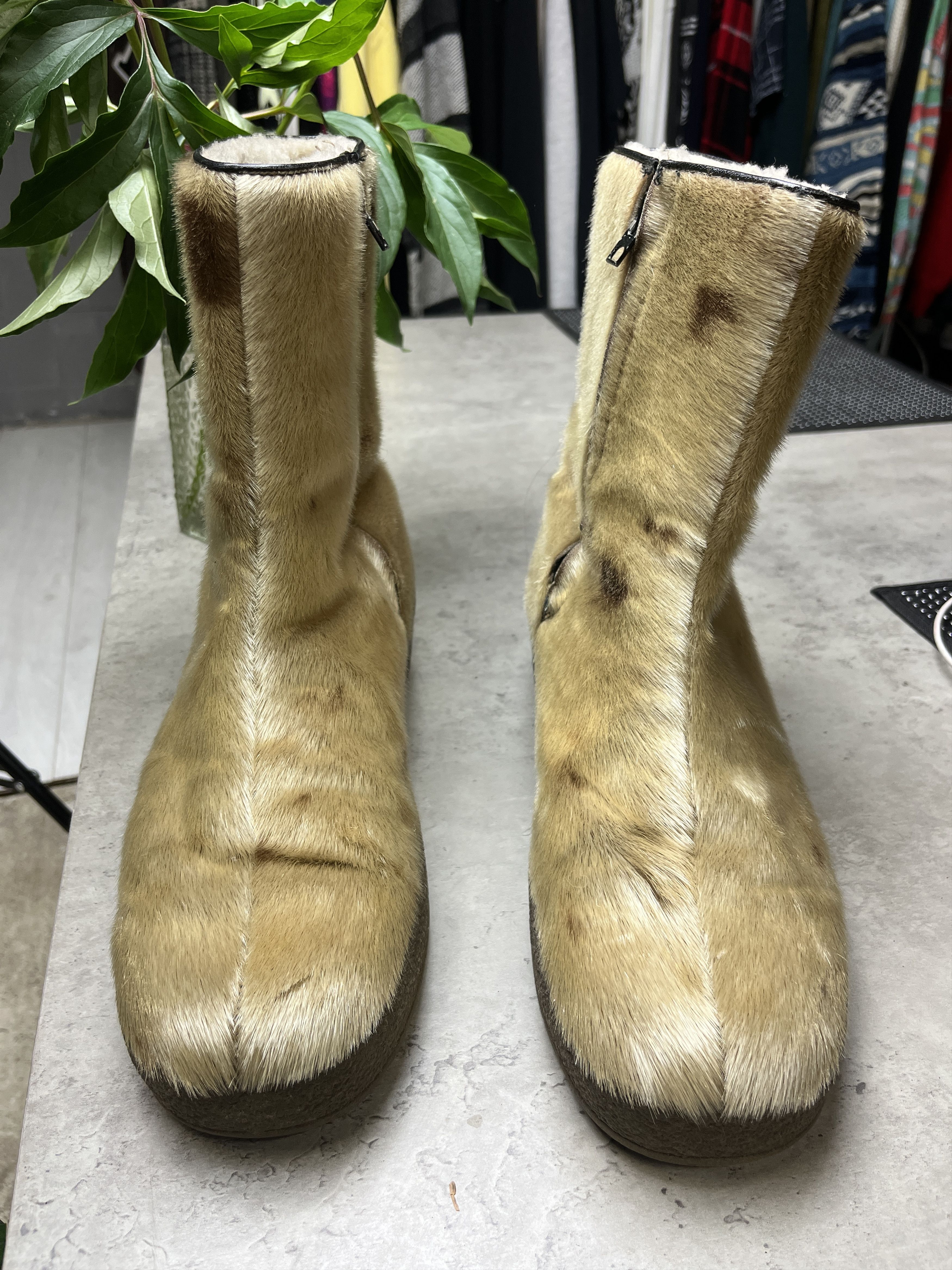 Other 1970s VINTAGE GENUINE SEAL FUR WINTER BOOTS - 5140 Size US 10.5 / EU 43-44 - 4 Thumbnail