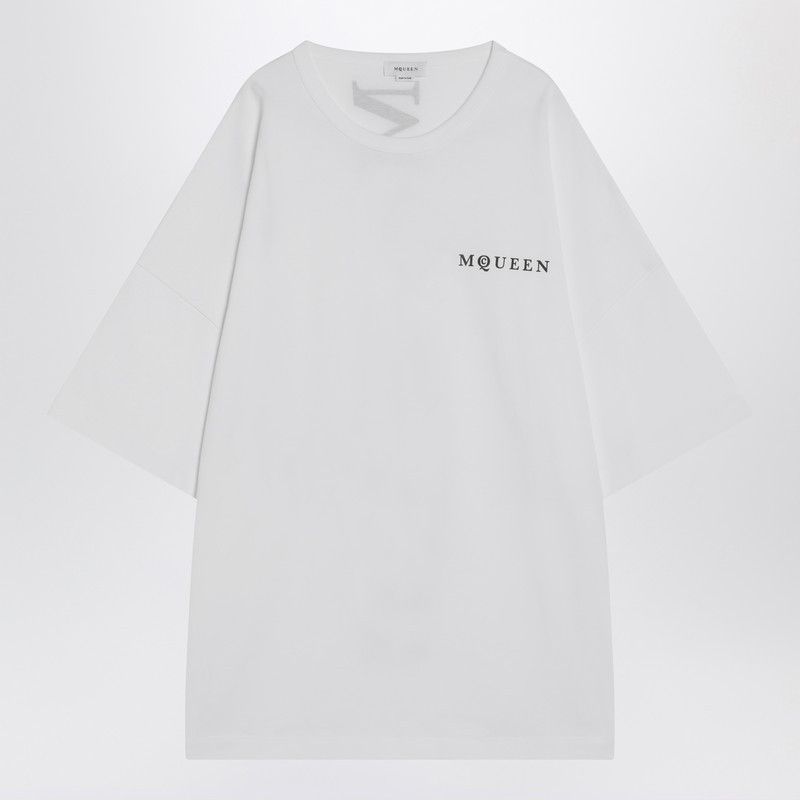 Tシャツ・カットソー ALEXANDER MCQUEEN WHITE OVERSIZED T-SHIRT WITH LOGO Alexander McQueen Alexander Mcqueen White Oversized T-Shirt