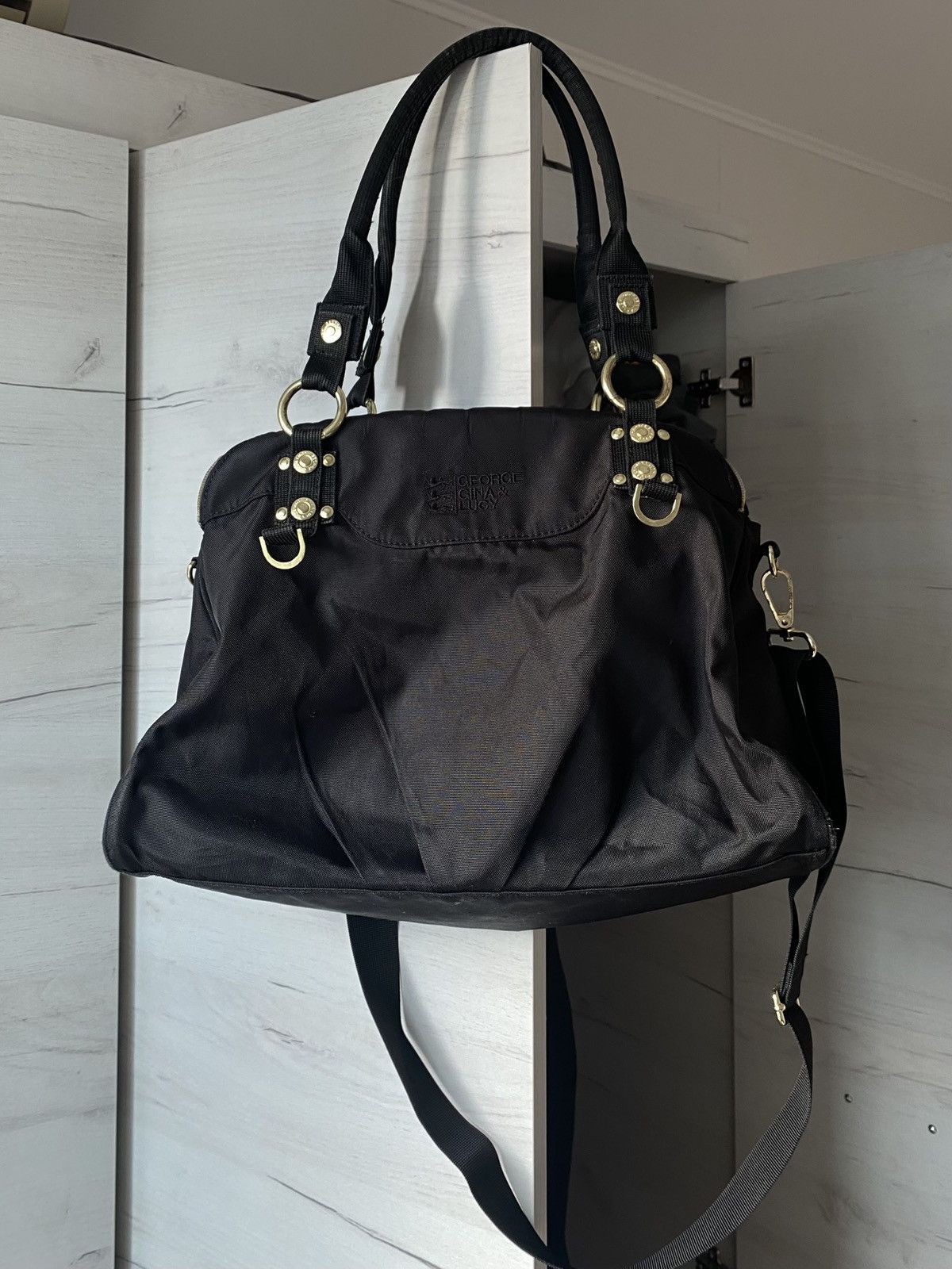 Other George Gina Lucy Black Designer Bag Gold Hardware Size ONE SIZE - 3 Thumbnail