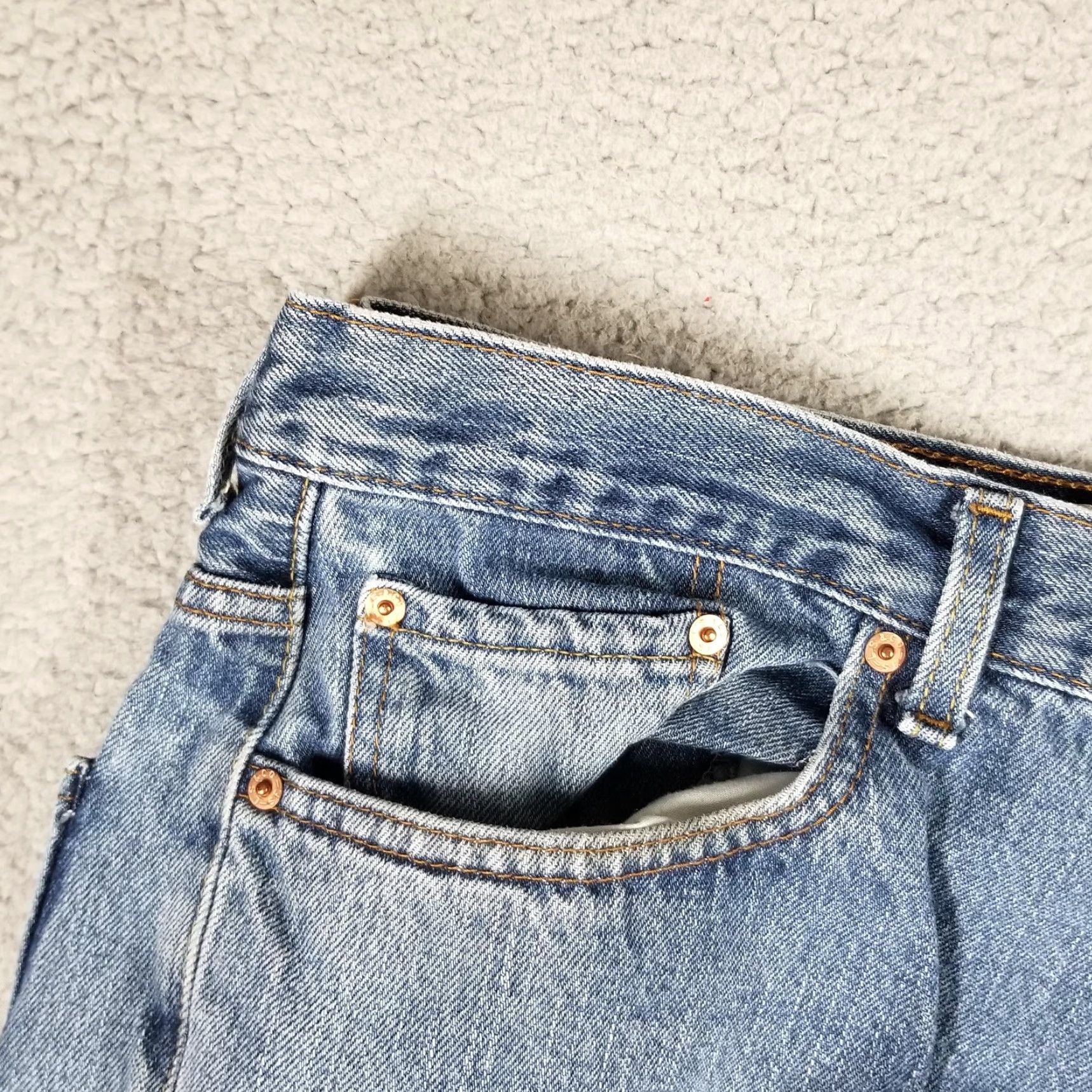 Levi's Levi's 550 Jeans Mens 38x32 Tapered Fit Relaxed Cotton Denim Blue Casual Pants Size US 38 / EU 54 - 3 Thumbnail