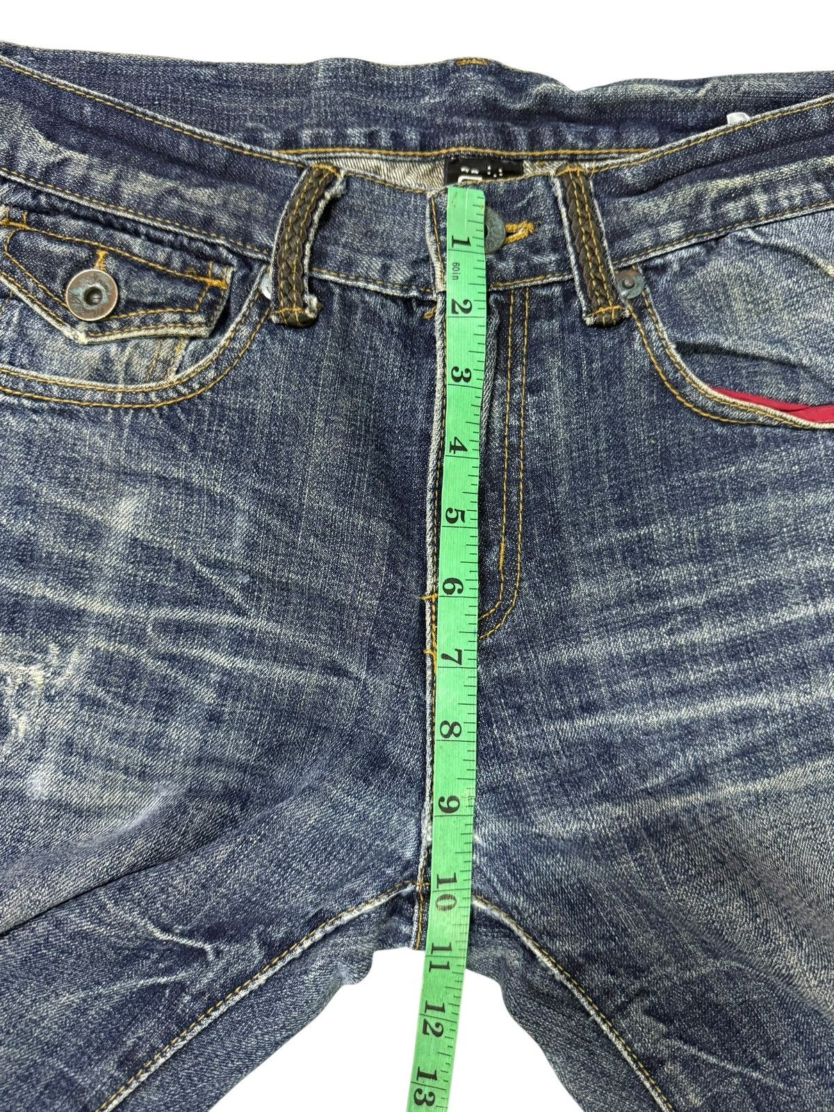 Japanese Brand Flared Jeans Russ.k Distressed Denim Nice Design Boot Cut Size US 33 - 9 Thumbnail