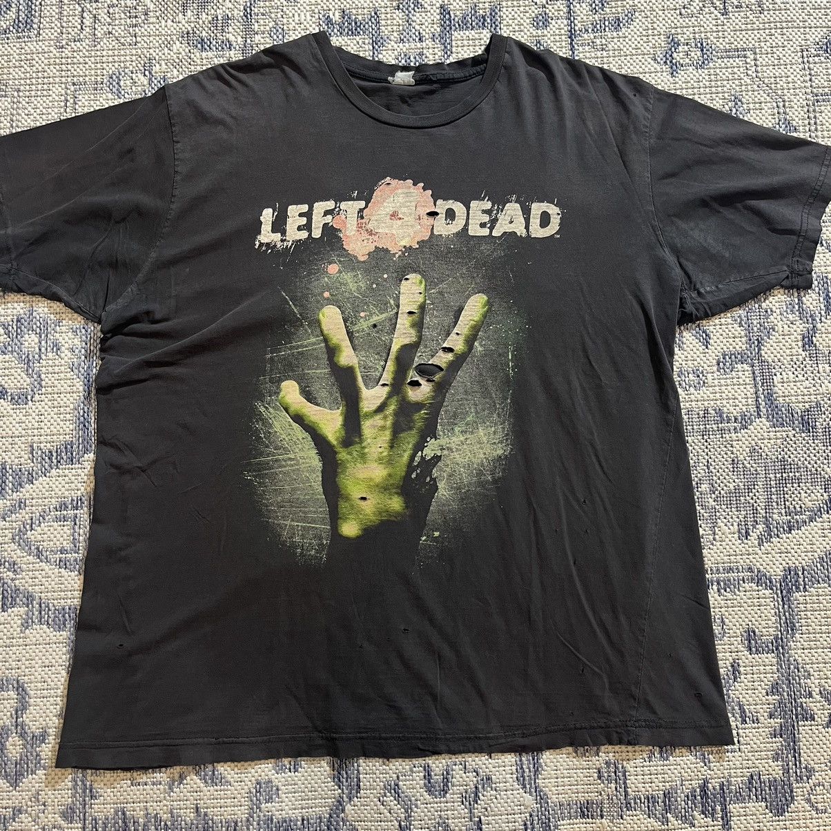 Image of Somar x Vintage VTG Y2K Left 4 Dead Thrashed Video Game Promo Black Tee Xl, Men's