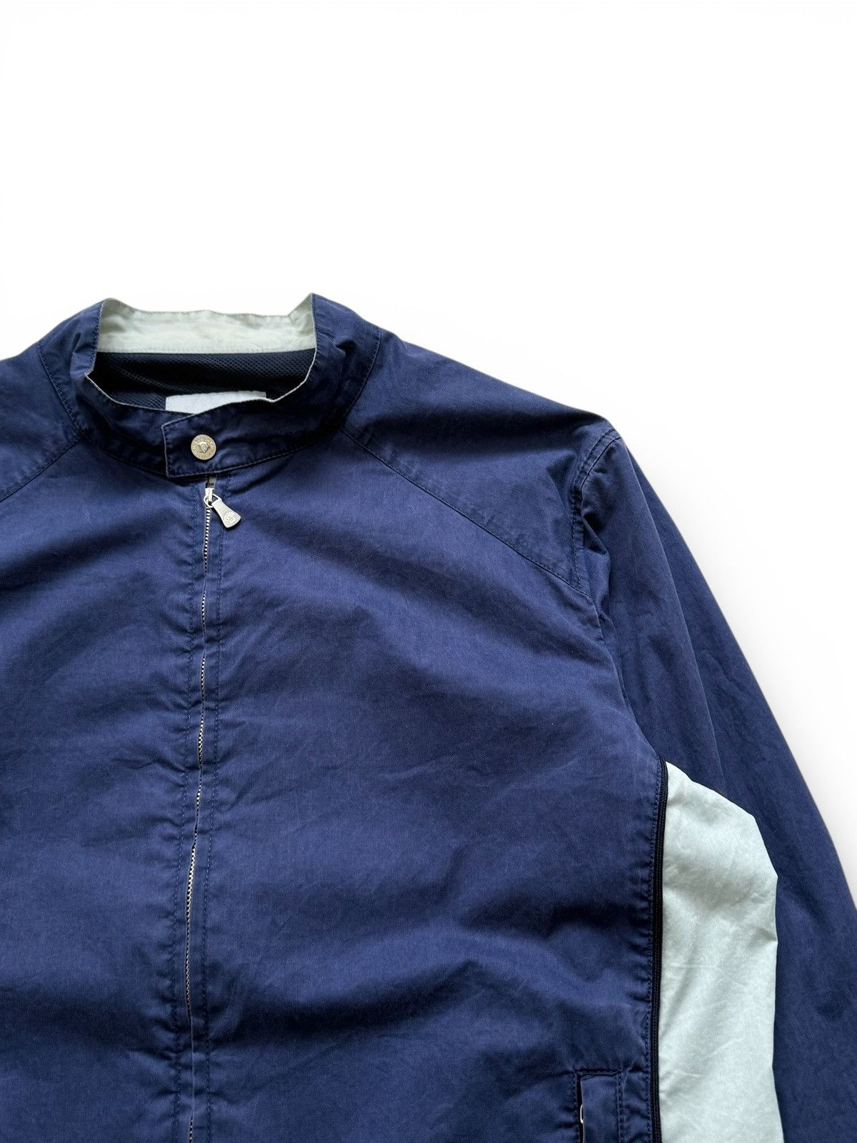 Versace 2000s Versace Blue Cotton Zip Jacket Size US XL / EU 56 / 4 - 5 Thumbnail