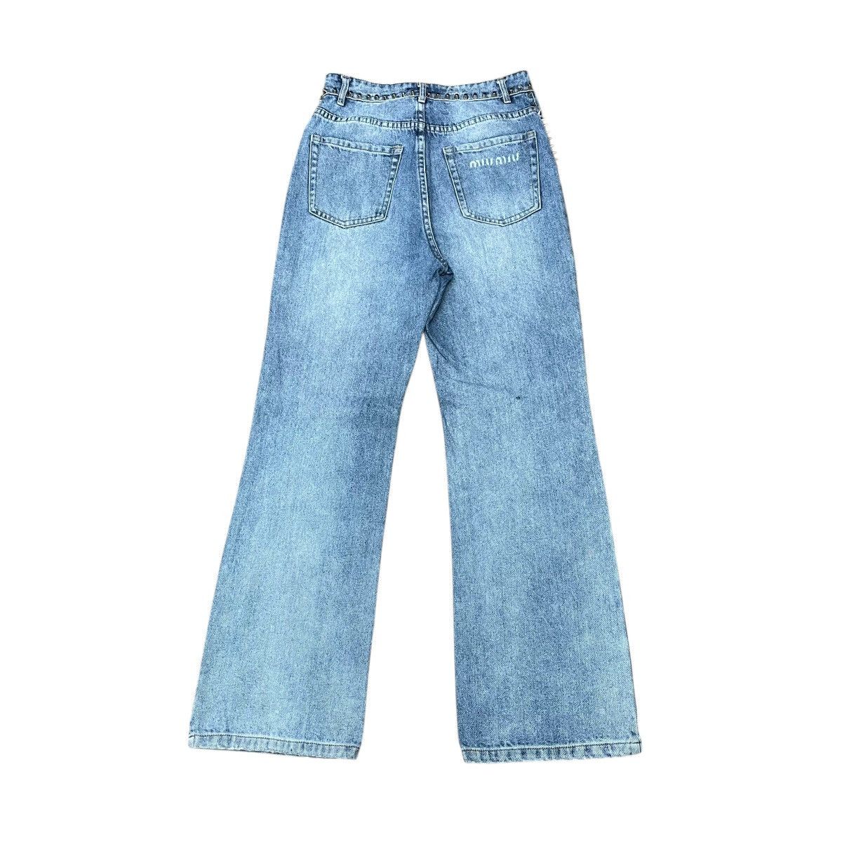 Miu Miu SS21 Miu Miu Studded Denim Pants Size 25" / US 0 / IT 36 - 2 Thumbnail