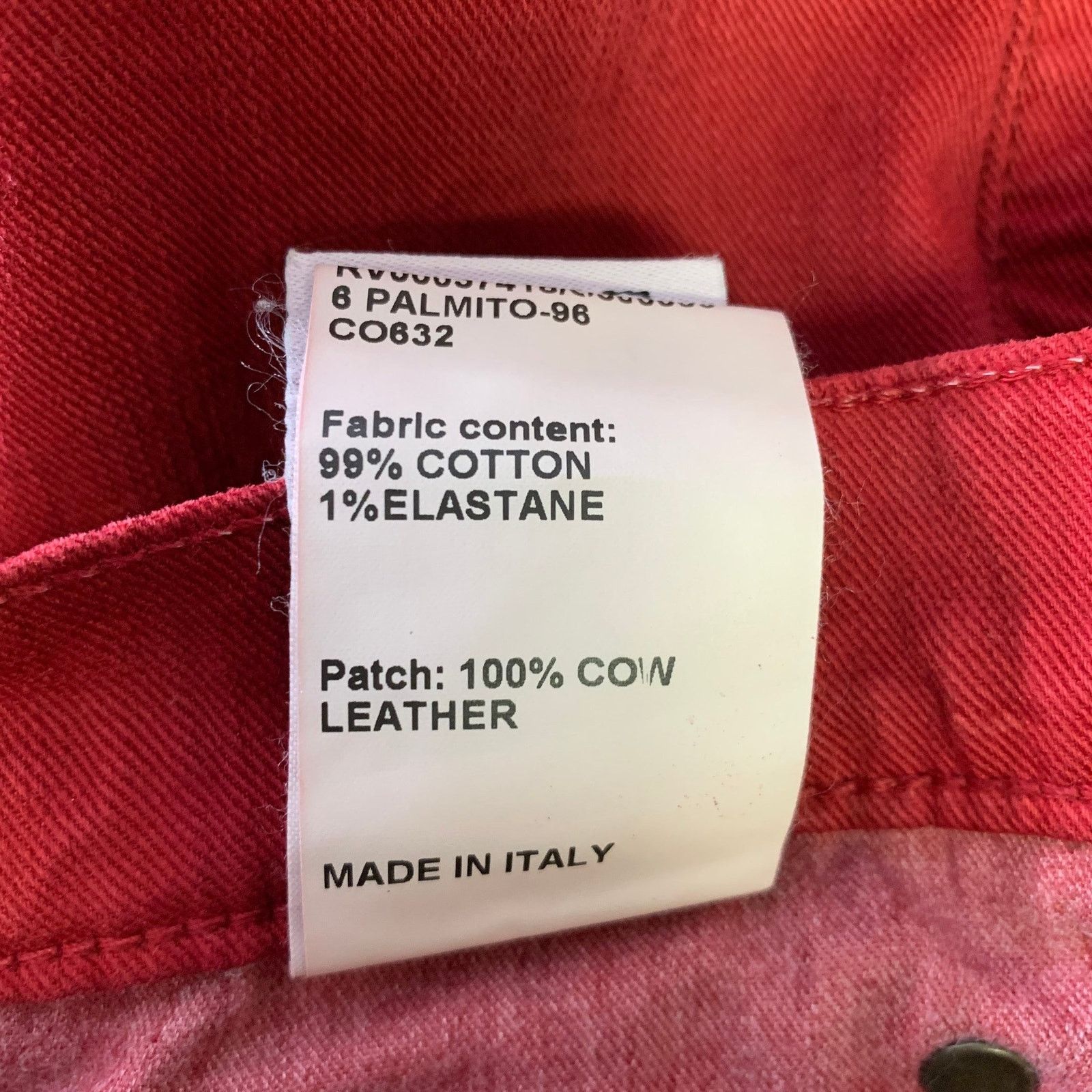 R13 R13 Size 31 Red Embroidery Cotton Blend Wide Leg Jeans Size US 31 - 5 Thumbnail