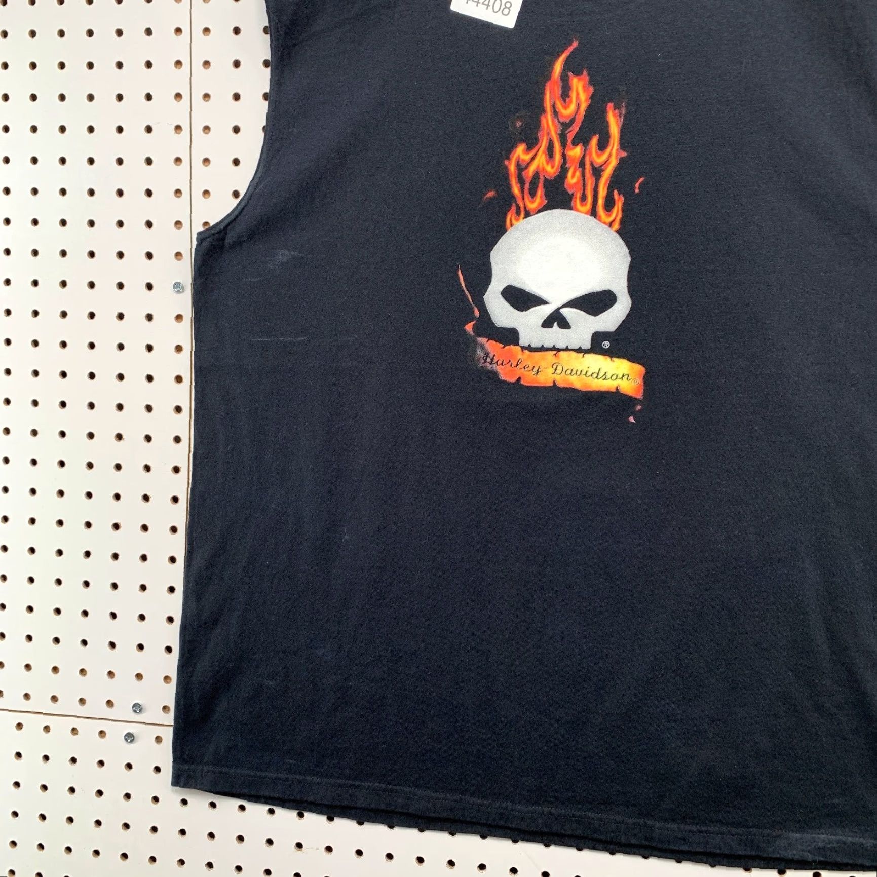 Harley Davidson VINTAGE Harley-Davidson Skull Flame T Shirt Mens XL Black United States Sleeveless 2000s Motorcycle Men XL Black Size US XL / EU 56 / 4 - 4 Thumbnail