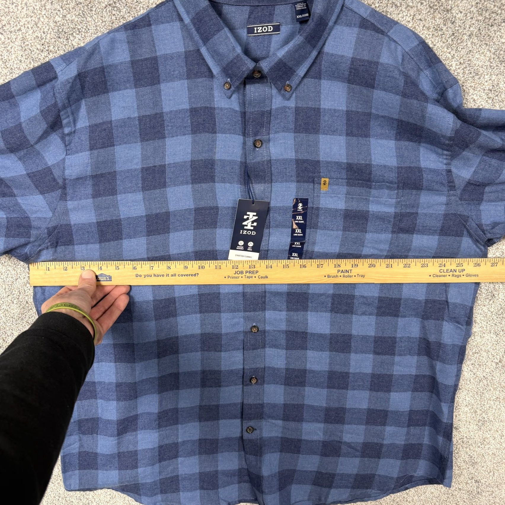 Izod VINTAGE Izod Stratton Flannel Button-Down Shirt Mens 2XL Blue Buffalo Check Cabincore Size US XXL / EU 58 / 5 - 4 Thumbnail