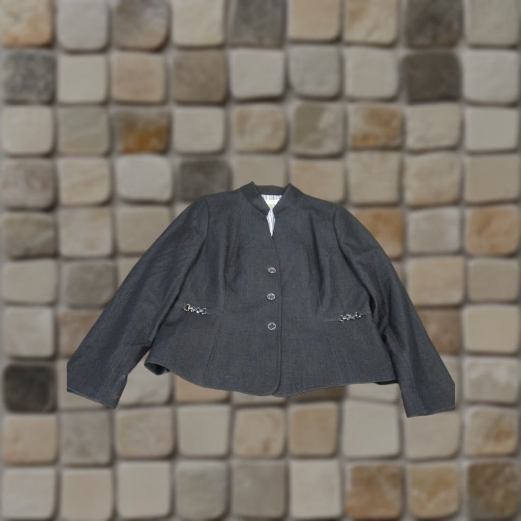 Vintage Tahari Jacket Womens 14 Gray Basic Button Up Size XL / US 12-14 / IT 48-50 - 1 Thumbnail