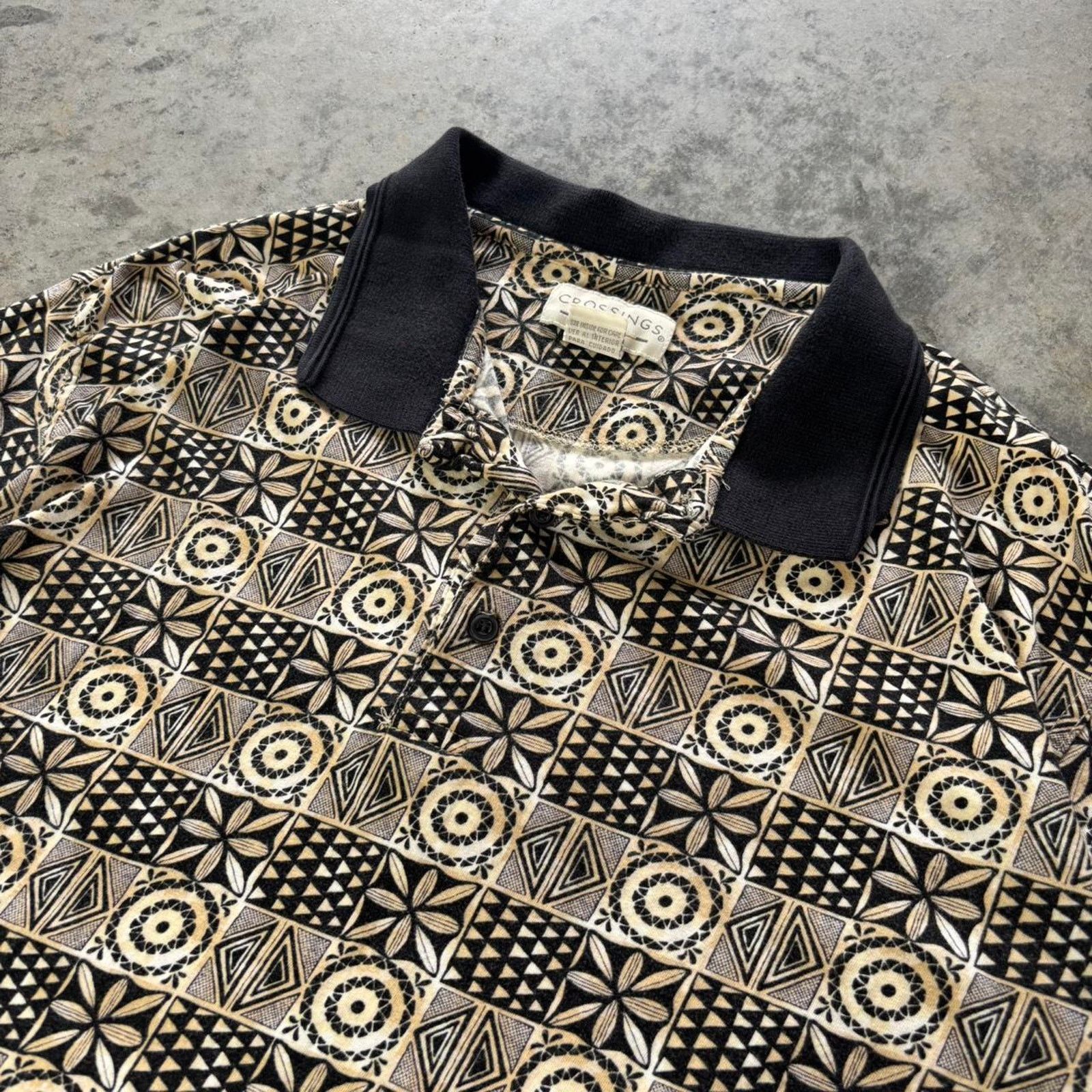 American Retro × Vintage Vintage 90s Patterned Polo Shirt Size US XL / EU 56 / 4 - 1 Thumbnail