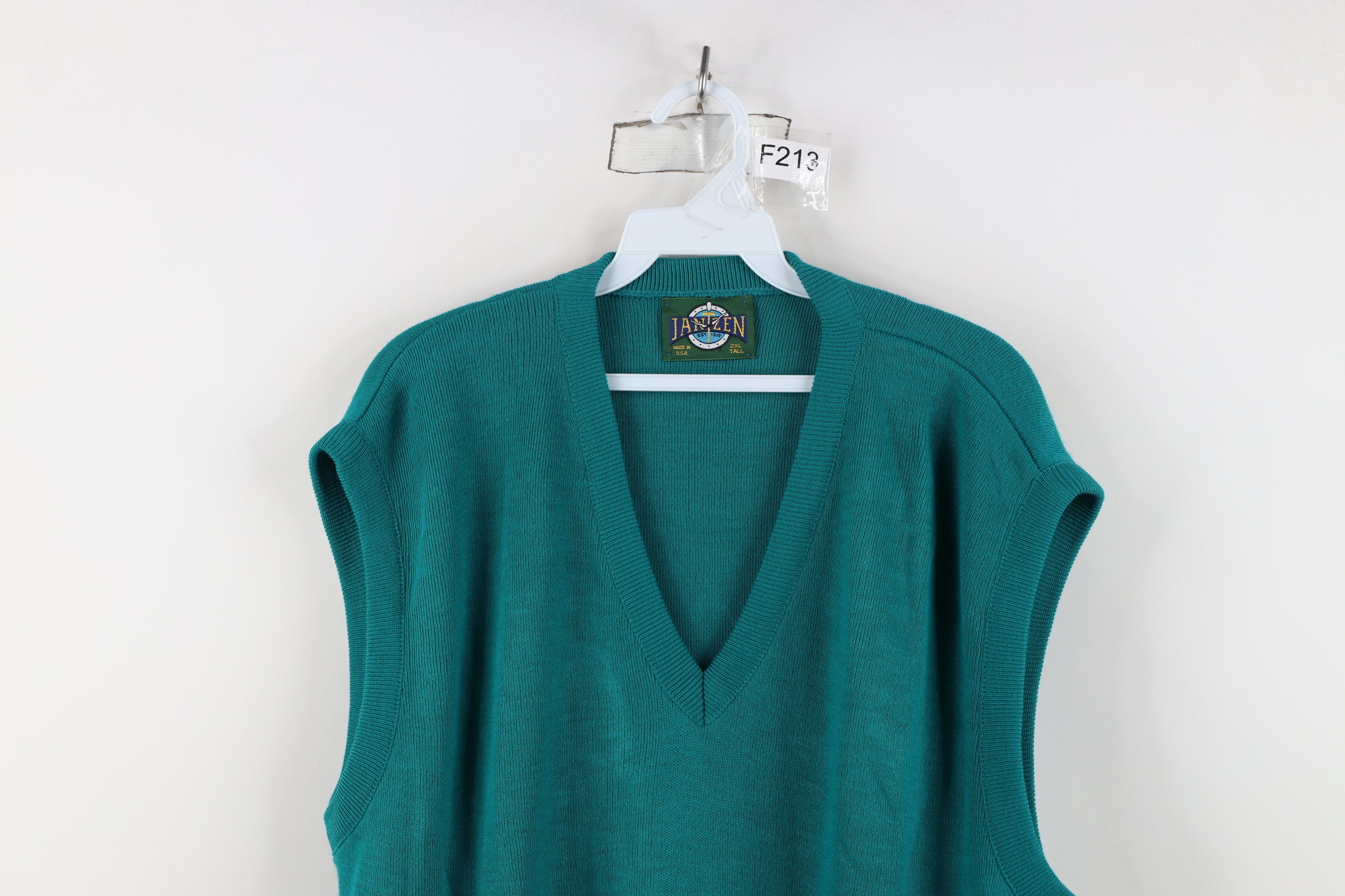 Vintage Vintage 90s Streetwear Knit V-Neck Sweater Vest Teal USA Size US XXL / EU 58 / 5 - 2 Thumbnail