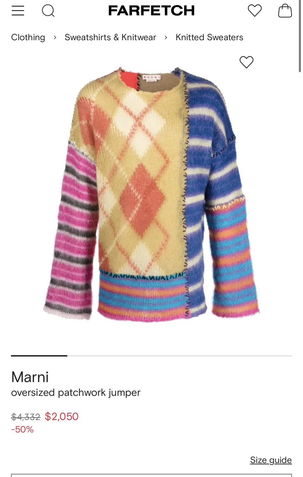 Marni Marni oversized patchwork jumper Size US M / EU 48-50 / 2 - 1 Thumbnail