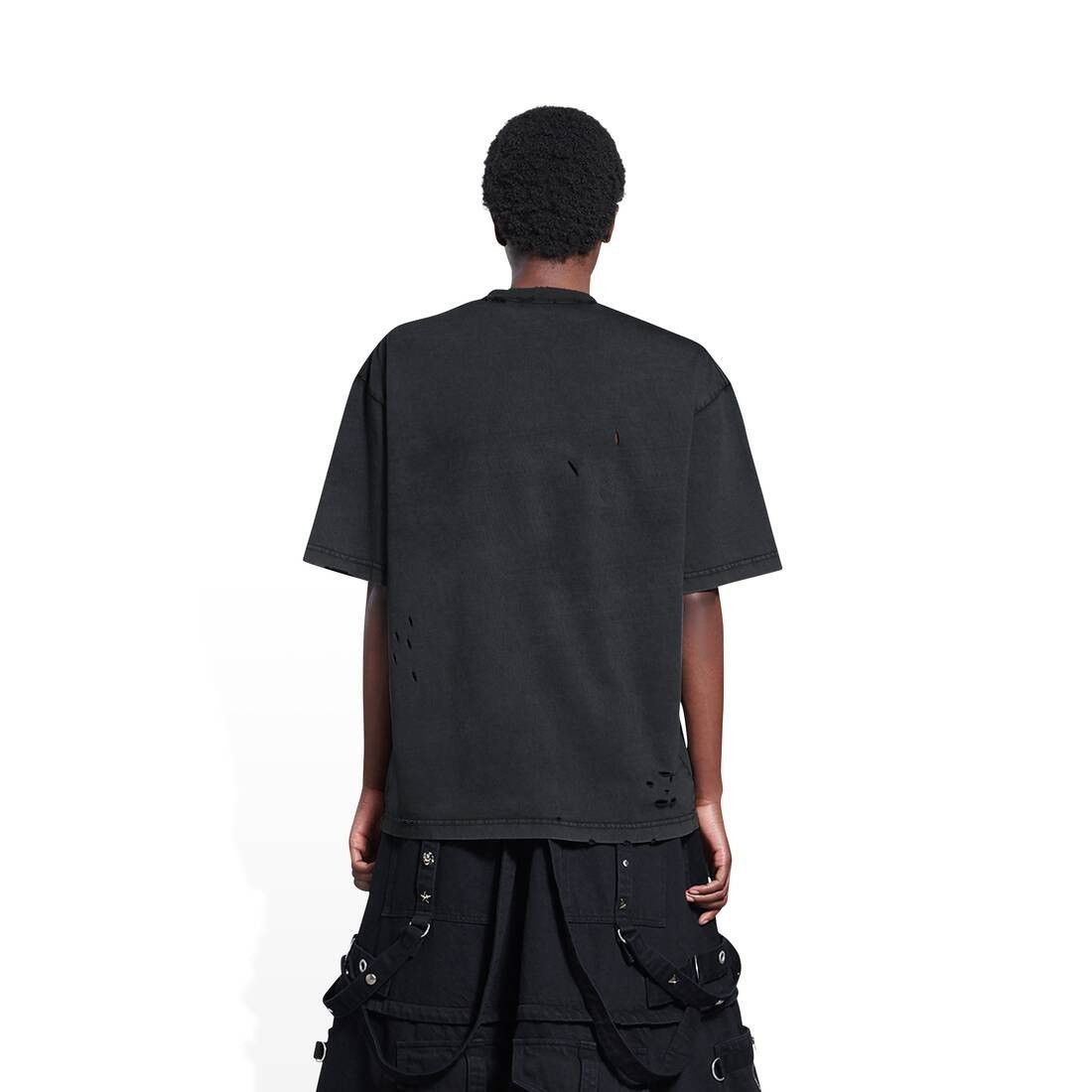Balenciaga o1in1g0326 Maison Balenciaga T-Shirt Medium Fit in Black Size S / US 4 / IT 40 - 4 Thumbnail