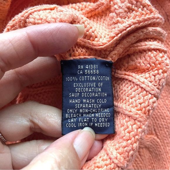 Ralph Lauren Ralph Lauren Cableknit Pullover V-Neck Sweater in Orange - M Size M / US 6-8 / IT 42-44 - 7 Thumbnail