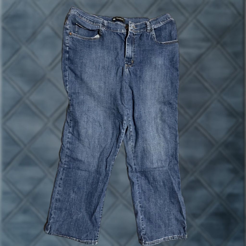 Lee Lee Jeans Straight Leg Relaxed Fit Mid Rise Size 16 Short Stretch Women's Size 38" / US 16 / IT 52 - 1 Thumbnail