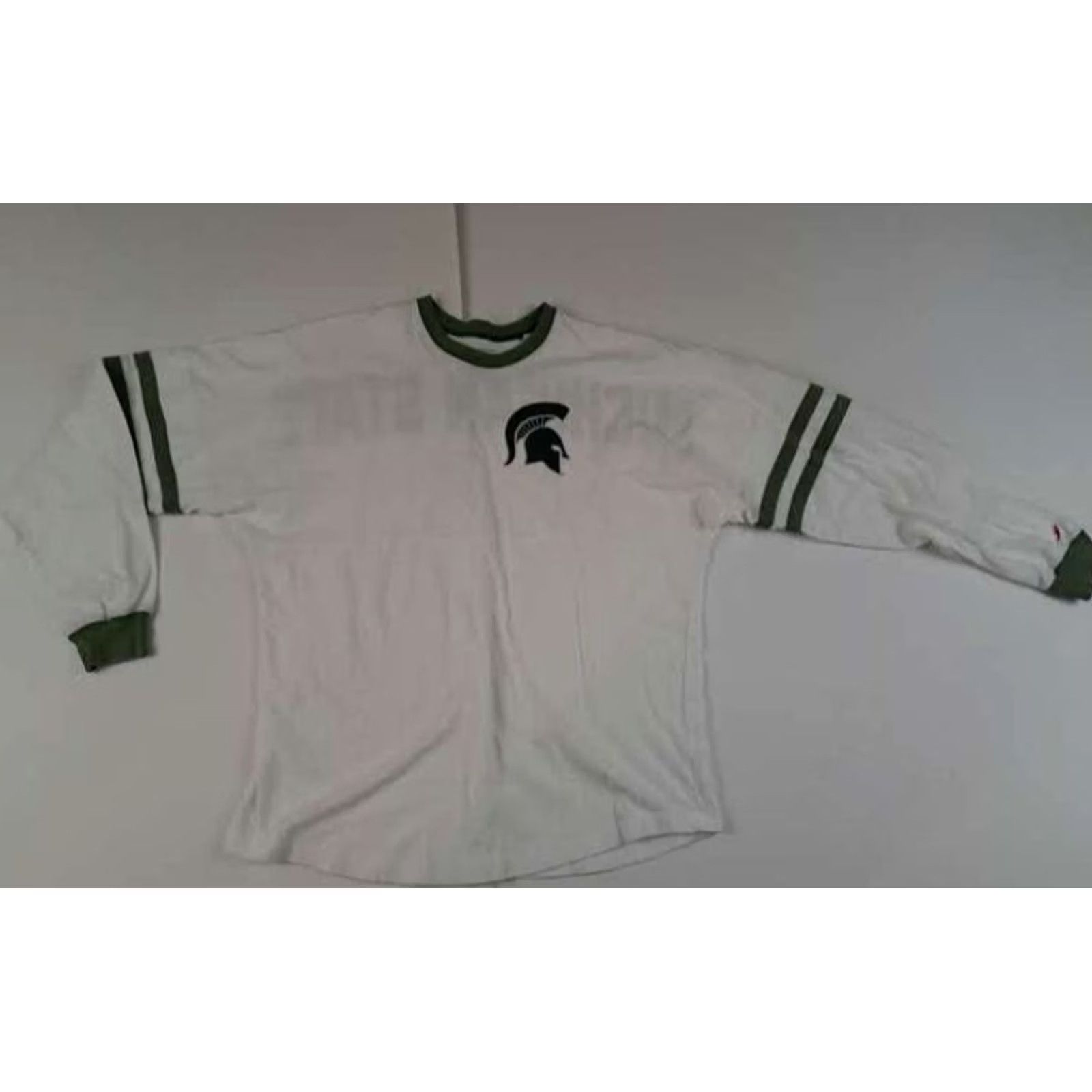 Vintage Michigan State Spartans Original League Jersey T-Shirt Medium Long Sleeve white&green Mens College Size US M / EU 48-50 / 2 - 2 Thumbnail
