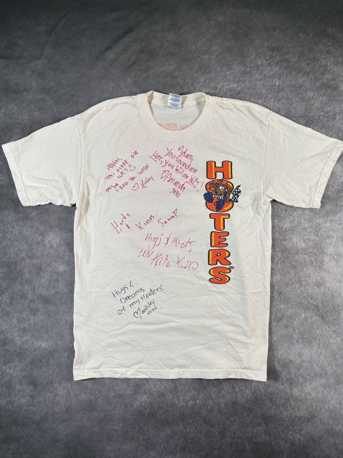 Vintage SIGNED Vintage Hooters Tee Autographed Racing Pit Crew ALP Size US L / EU 52-54 / 3 - 1 Thumbnail