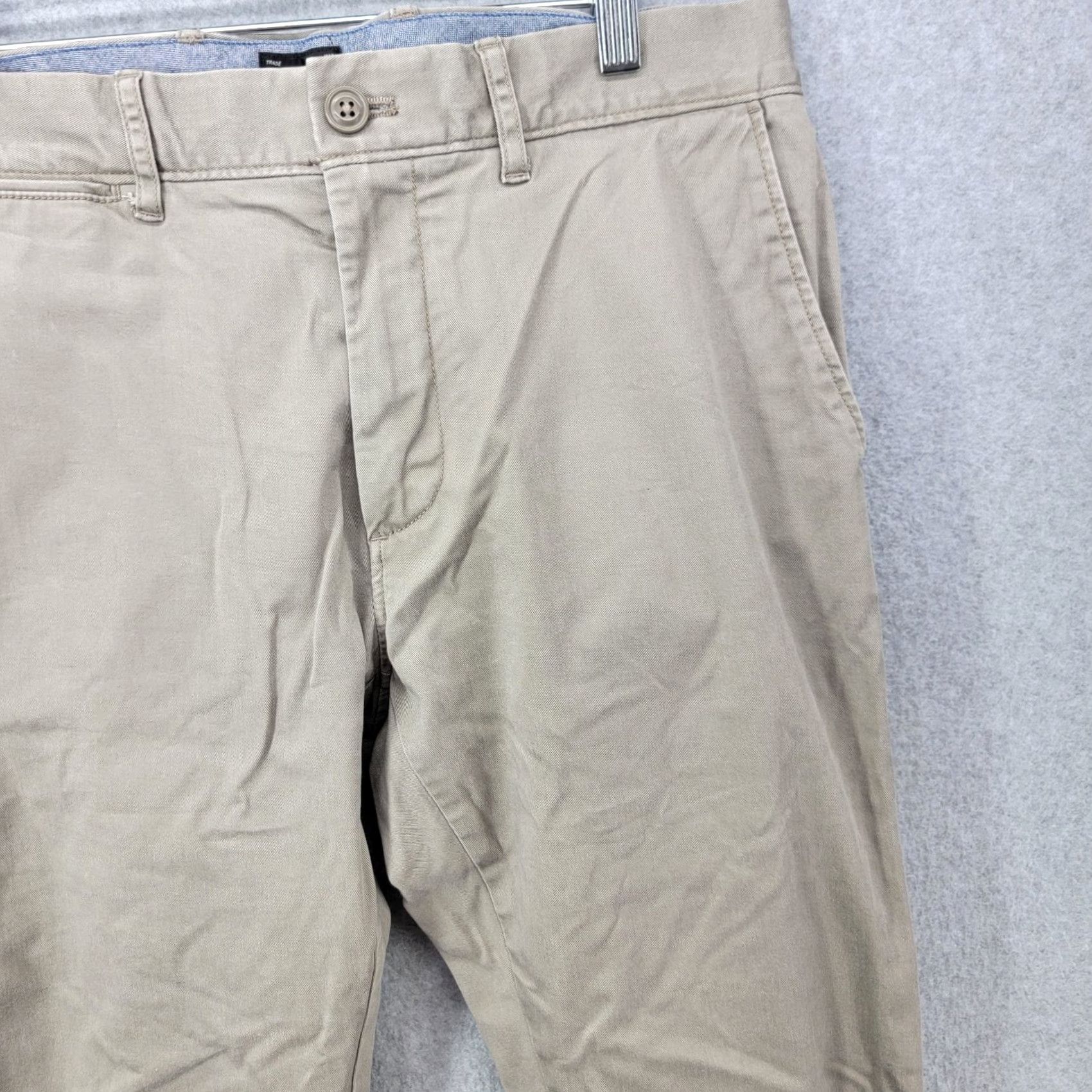 J.Crew J.CREW Chino Pants Mens Size 31x32 Beige Stretch Cotton 250 Skinny Fit Shirt Size US 31 - 3 Thumbnail