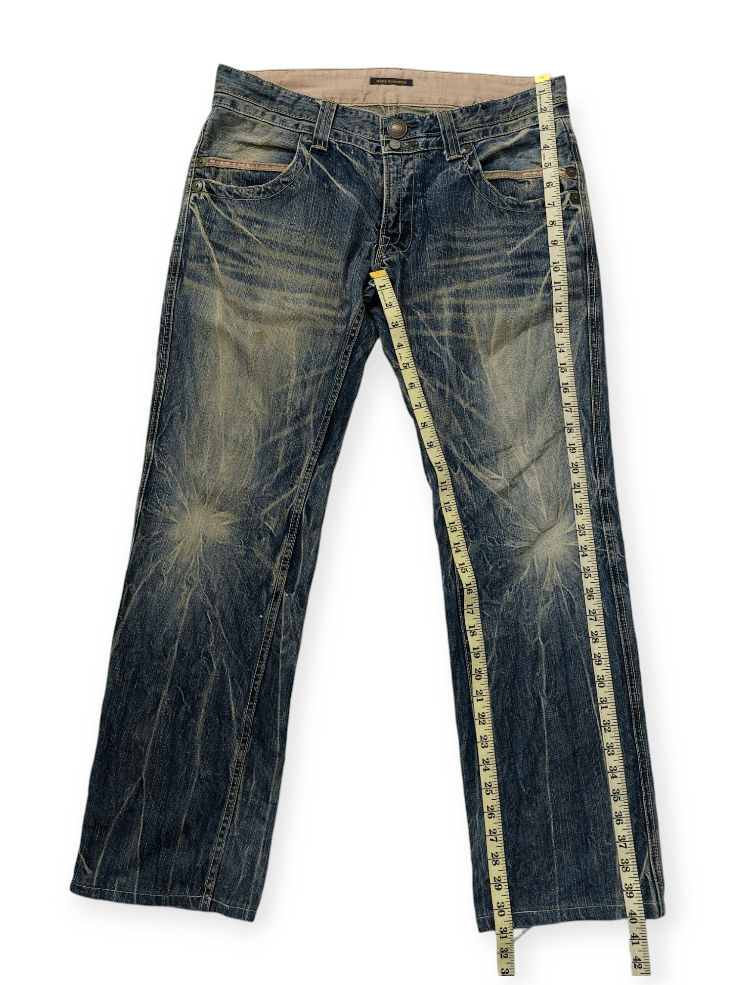 Blueway Japan Made Baggy Distressed Denim