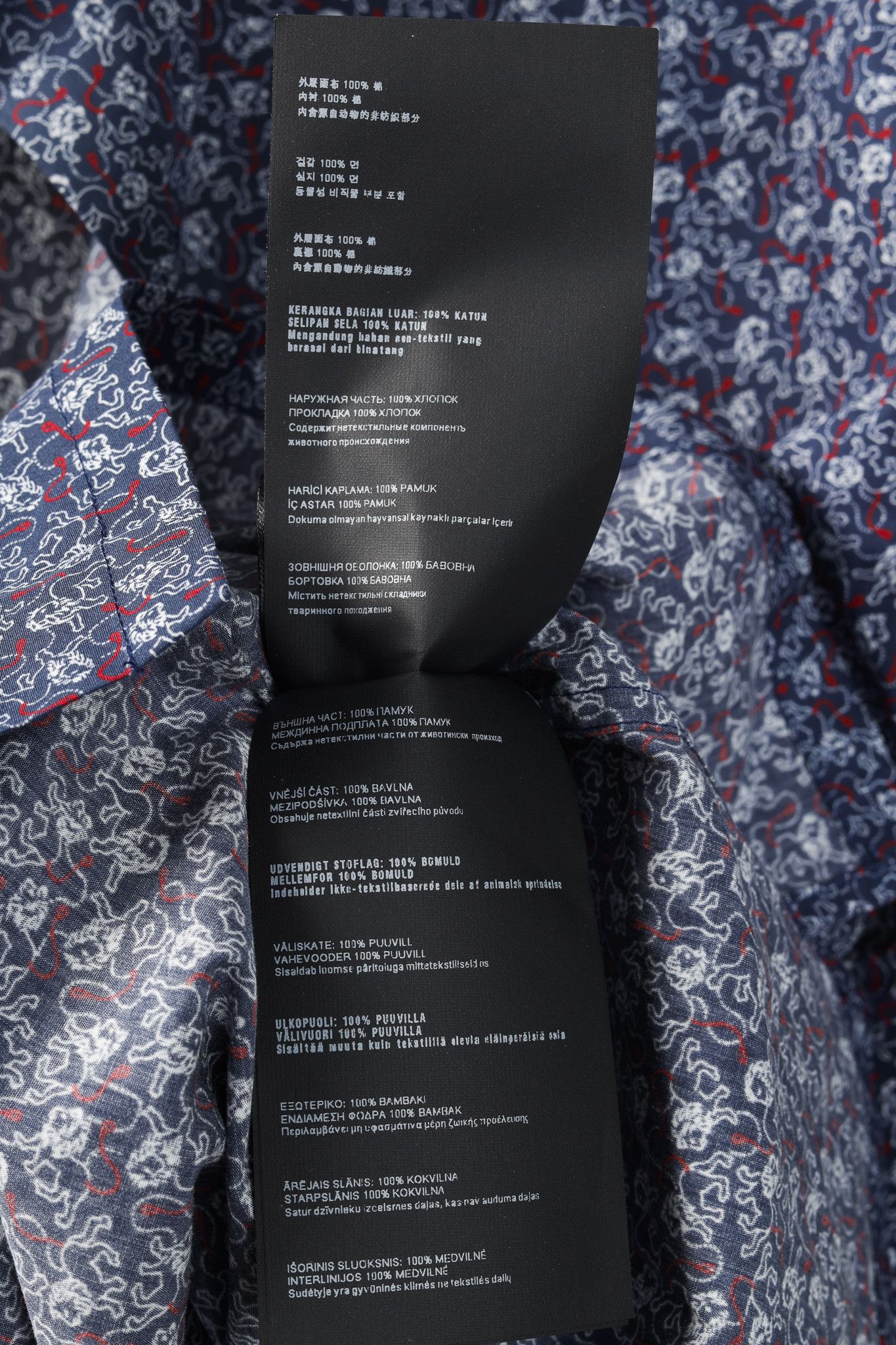 Prada Prada Navy Lion-Print Cotton Short-Sleeve Button-Up Shirt Size US L / EU 52-54 / 3 - 12 Thumbnail