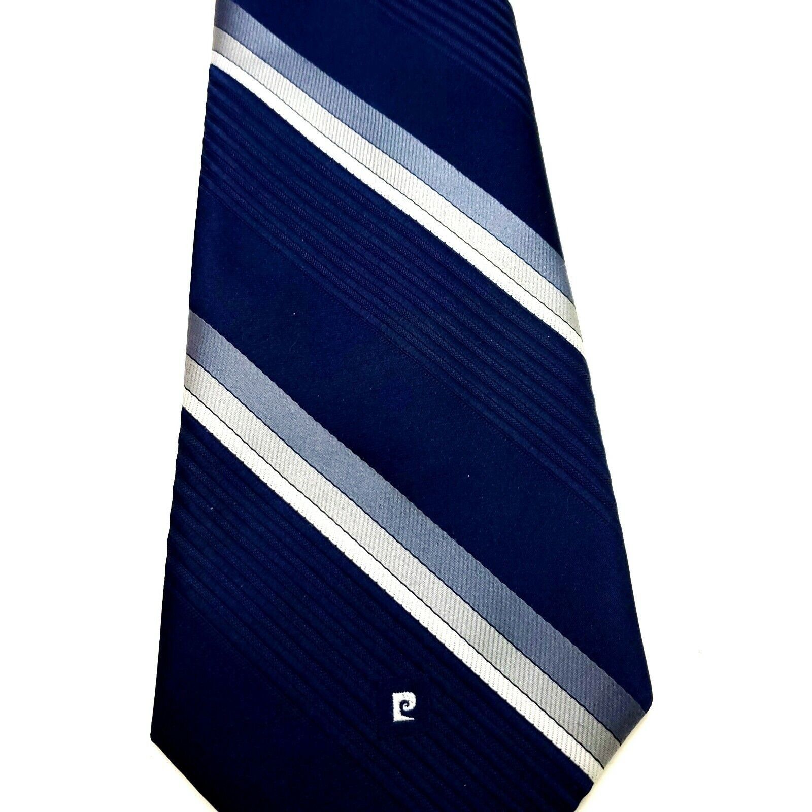 Pierre Cardin Pierre Cardin Silk Tie Print Blue Striped Short Size ONE SIZE - 2 Thumbnail